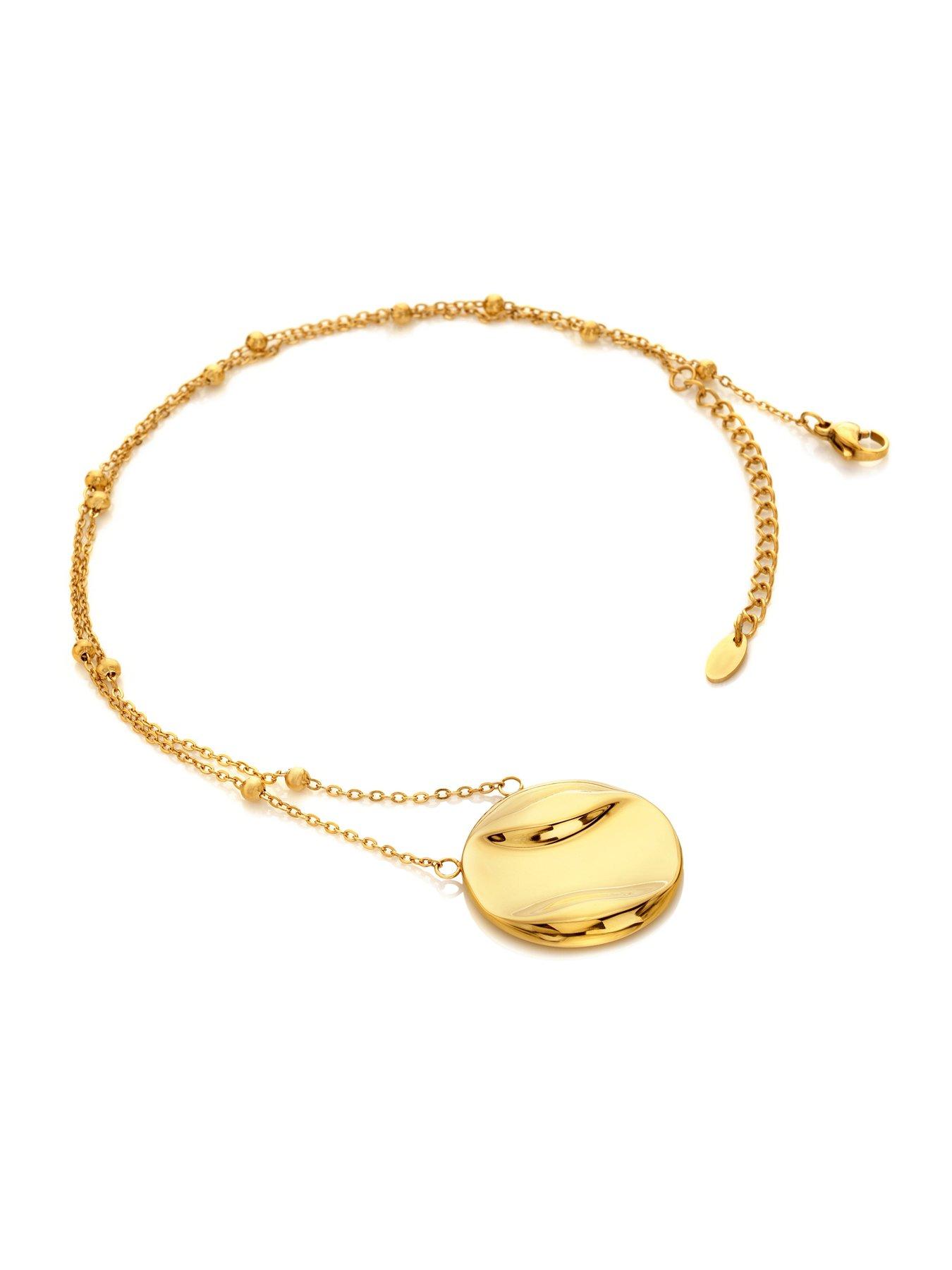 Image 2 of 3 of Ava & Sky Womens Disc Adjustable Beaded Chain Waterproof Necklace - Gold