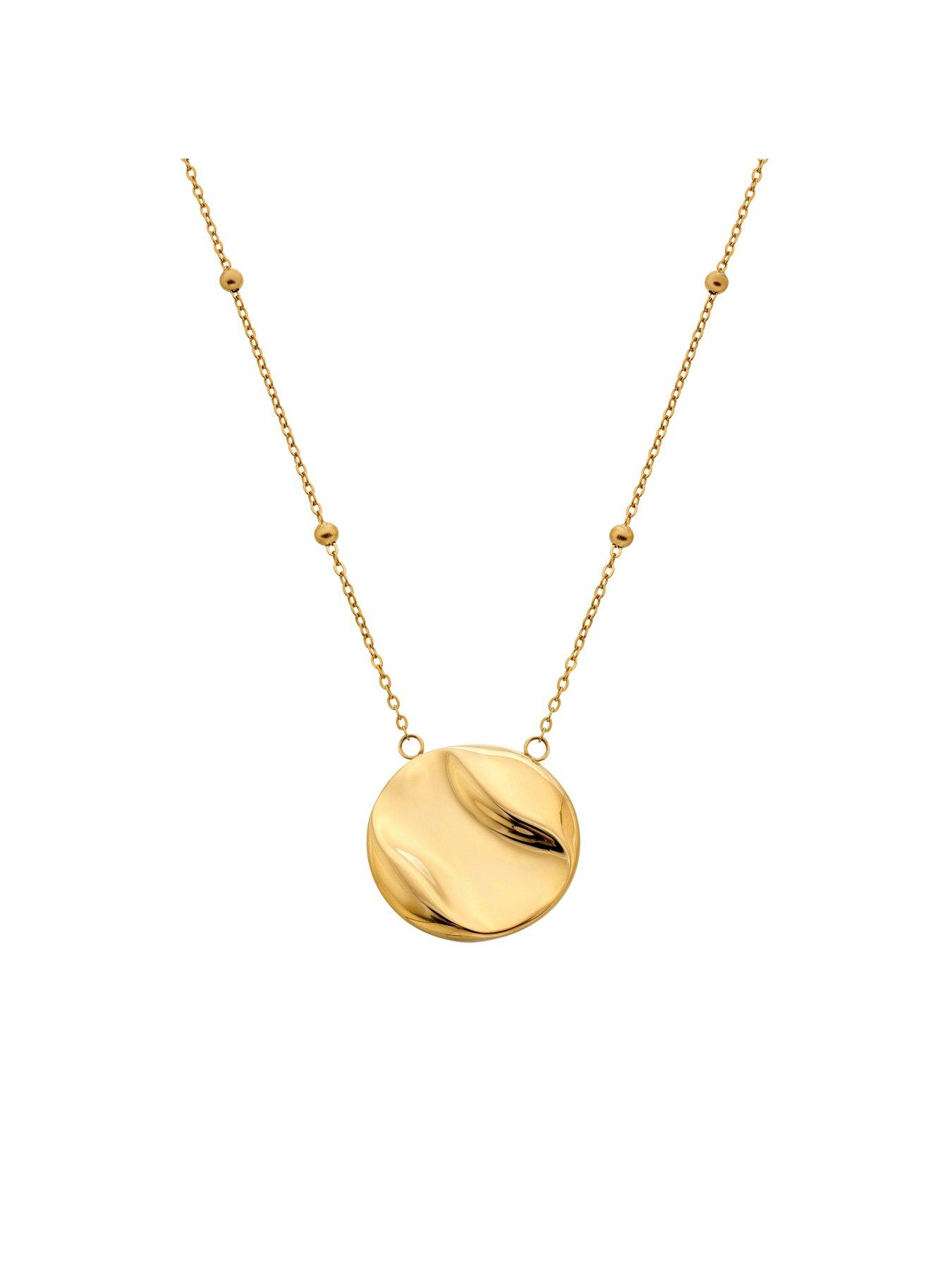 Image 3 of 3 of Ava & Sky Womens Disc Adjustable Beaded Chain Waterproof Necklace - Gold