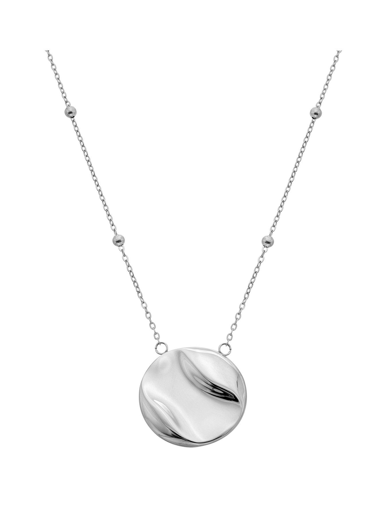 Image 1 of 3 of Ava & Sky Womens Disc Pendant Layering Necklace - Silver