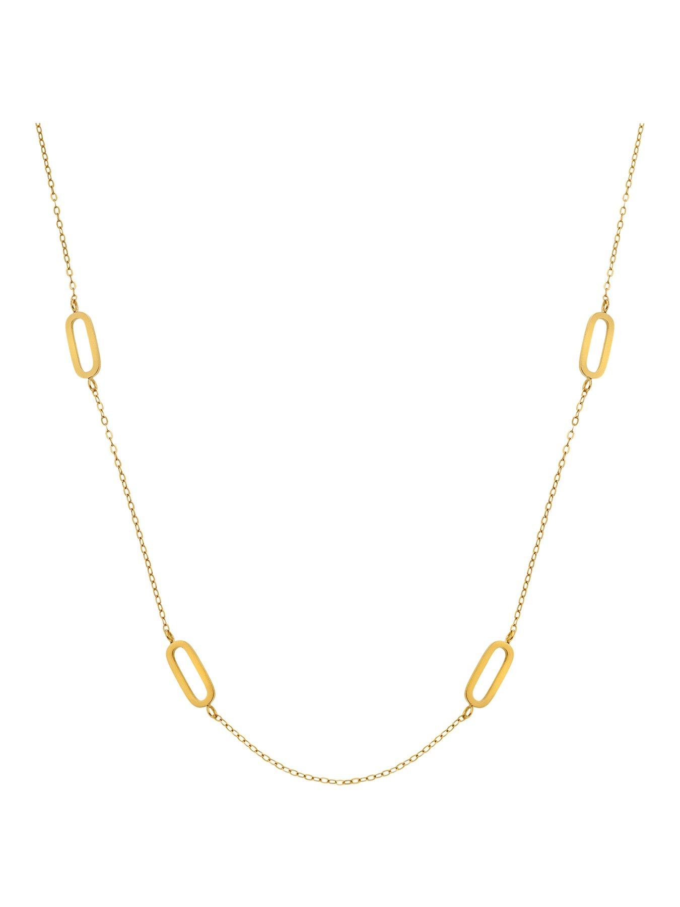 Image 1 of 3 of Ava & Sky Womens Intermittent Paperclip Link Delicate Chain Necklace - Gold