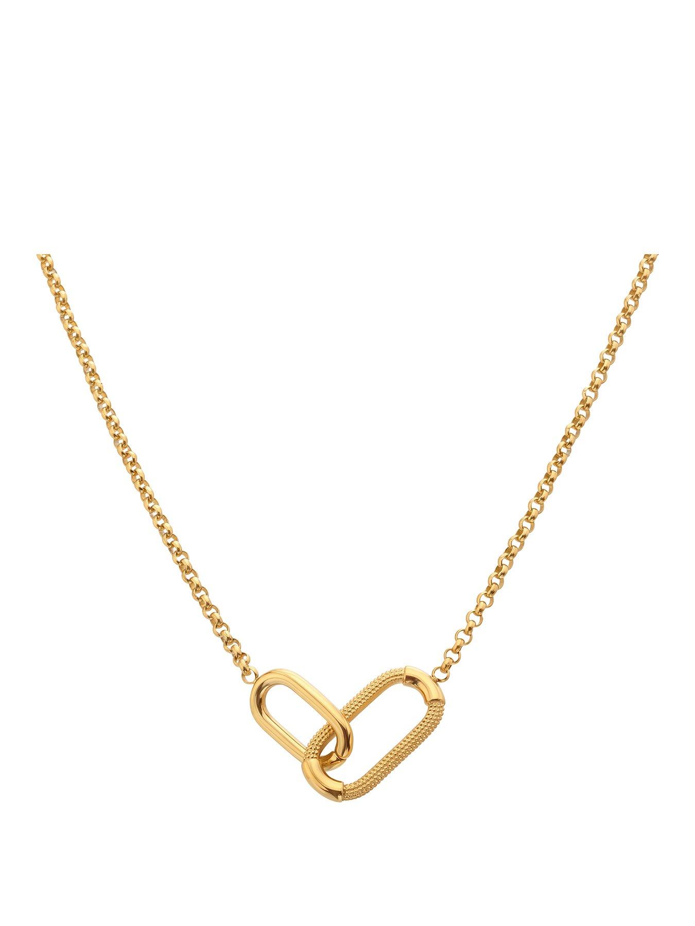 Image 1 of 2 of Ava & Sky Ava &amp; Sky Womens Carabiner Link Polished Chain Necklace - Gold