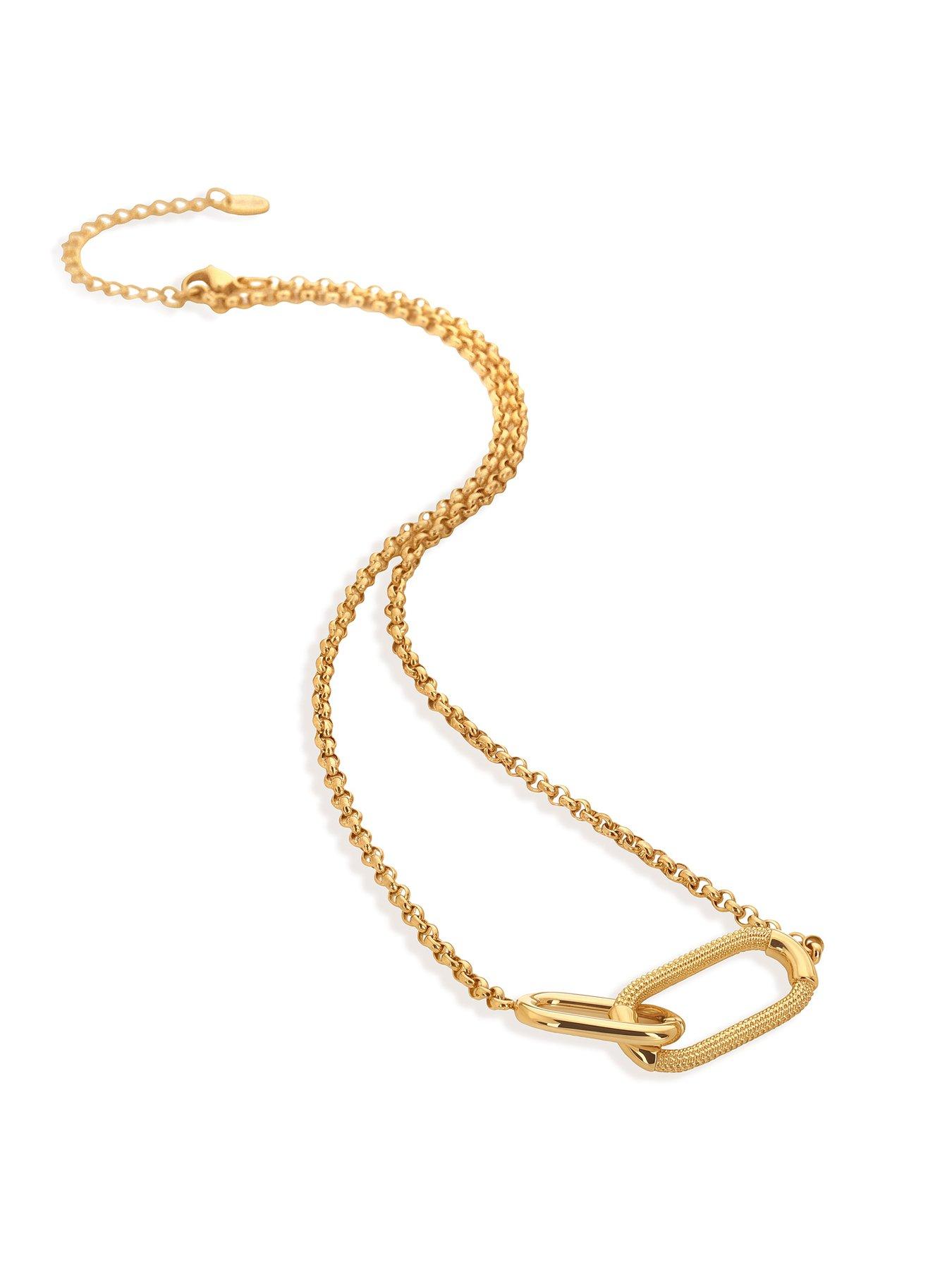 Image 2 of 2 of Ava & Sky Ava &amp; Sky Womens Carabiner Link Polished Chain Necklace - Gold