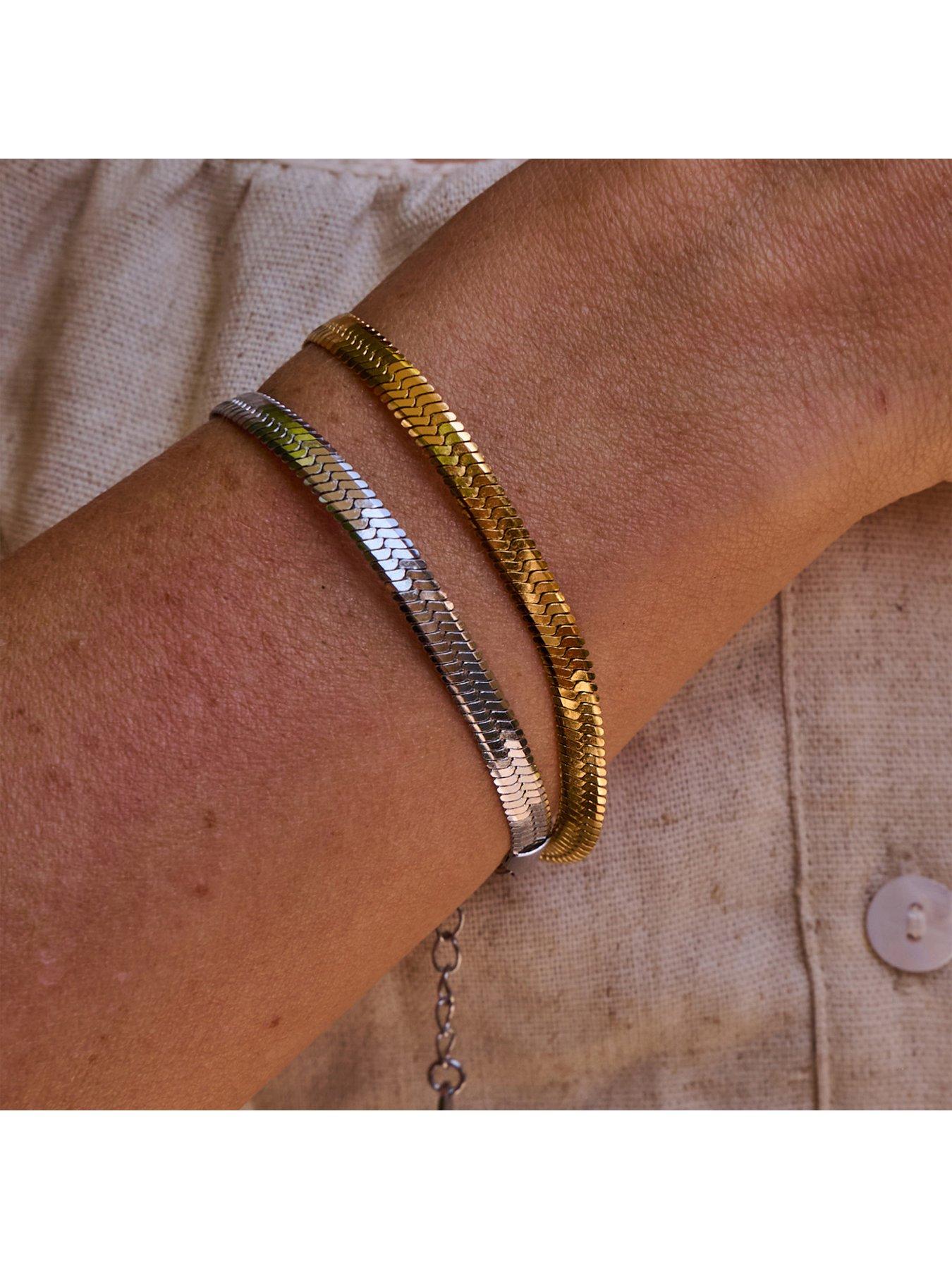 Image 3 of 3 of Ava & Sky Womens Snake Chain Adjustable Bracelet - Gold