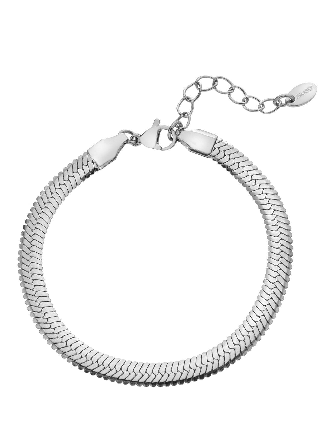 Image 1 of 3 of Ava & Sky Womens Adjustable Snake Chain Bracelet - Silver