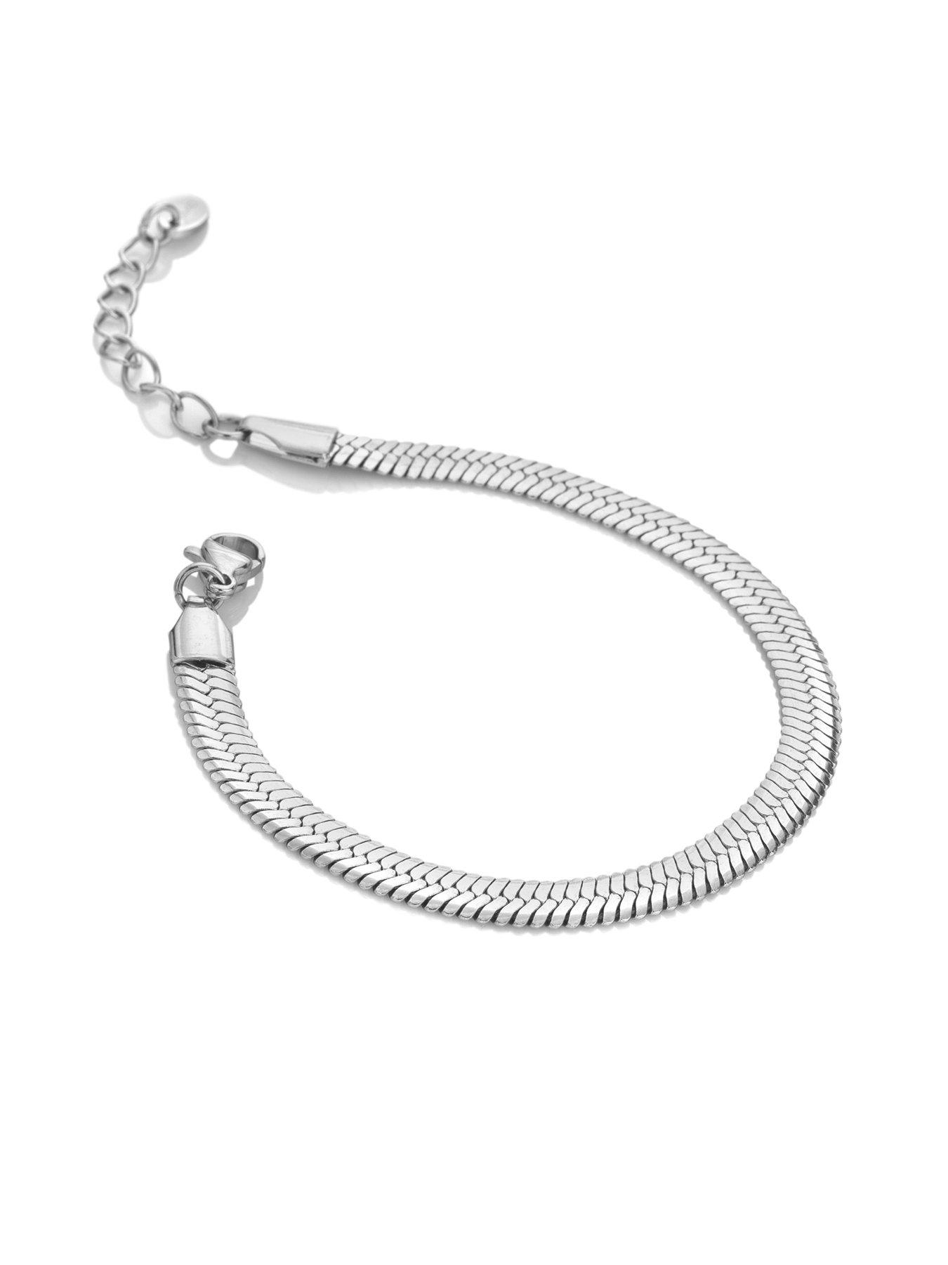 Image 2 of 3 of Ava & Sky Womens Adjustable Snake Chain Bracelet - Silver