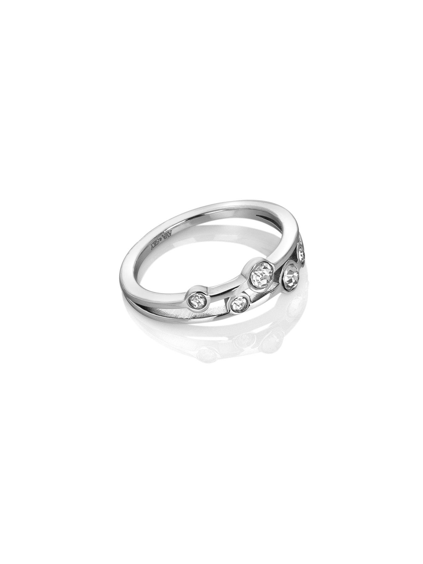 Image 2 of 3 of Ava & Sky Womens Tender Multi-Stone Slim Band Ring - Silver