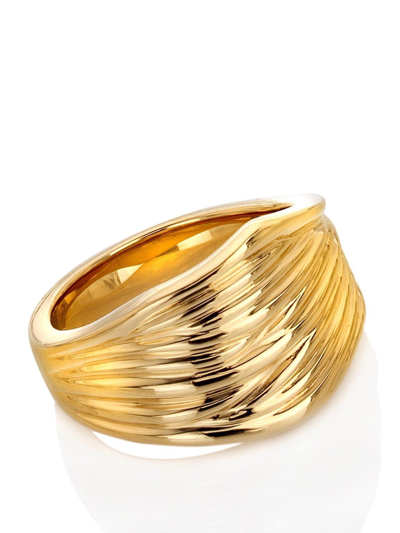 Image 1 of 3 of Ava & Sky Womens Twisted Ribbon Polished Chunky Ring - Gold