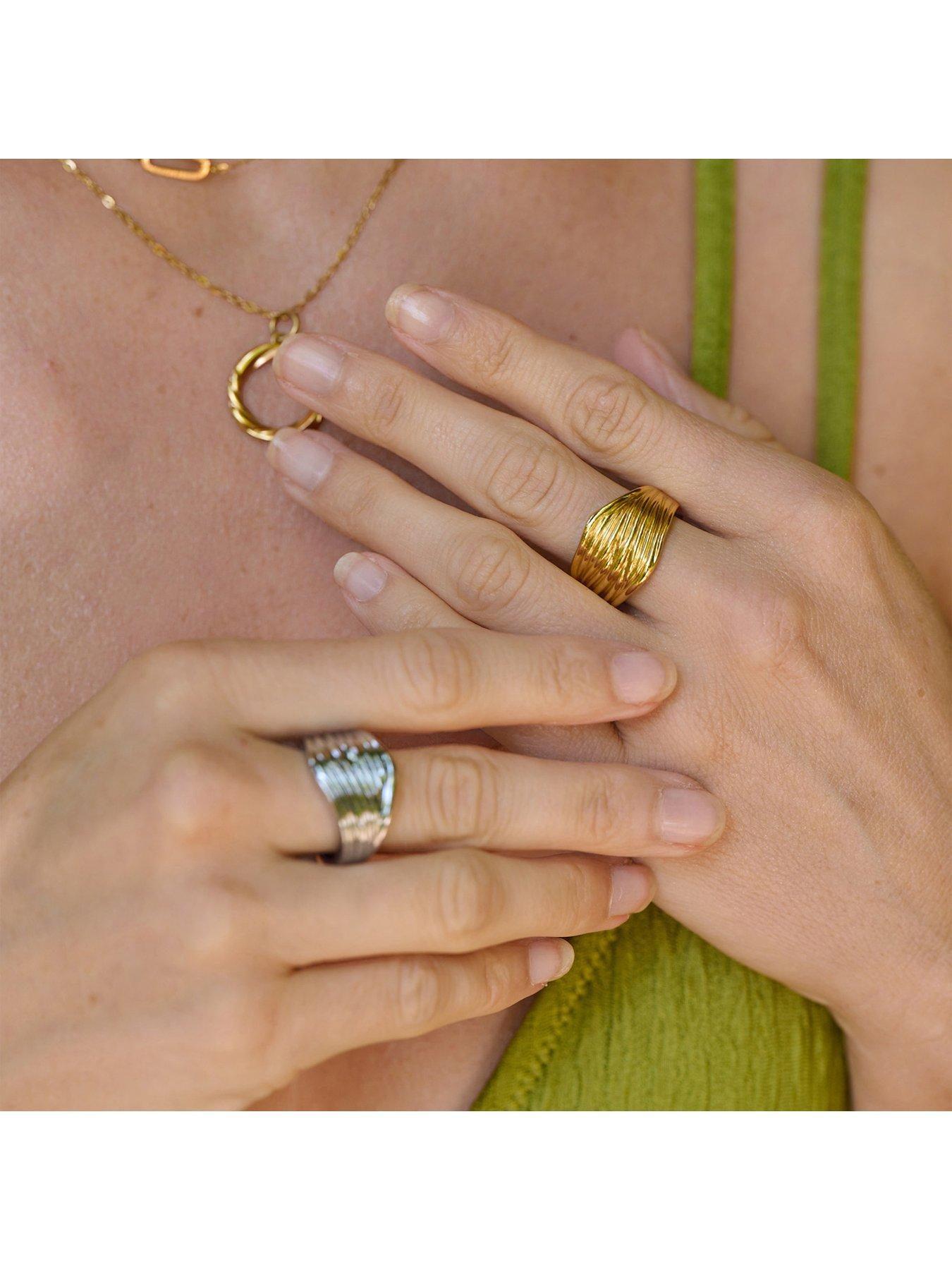 Image 3 of 3 of Ava & Sky Womens Twisted Ribbon Polished Chunky Ring - Gold