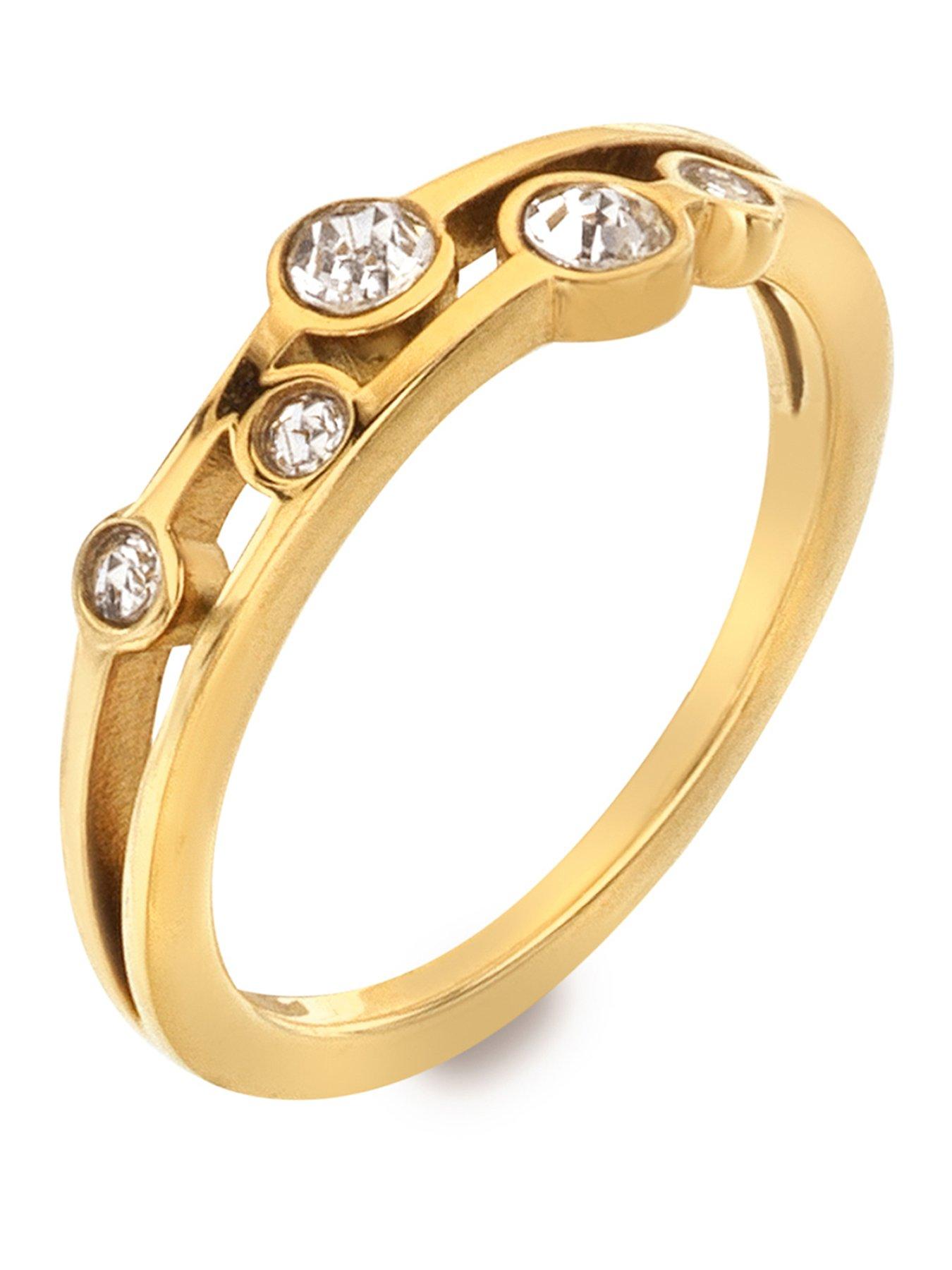 Image 1 of 4 of Ava & Sky Womens Tender Mixed Stone Slim Ring - Gold