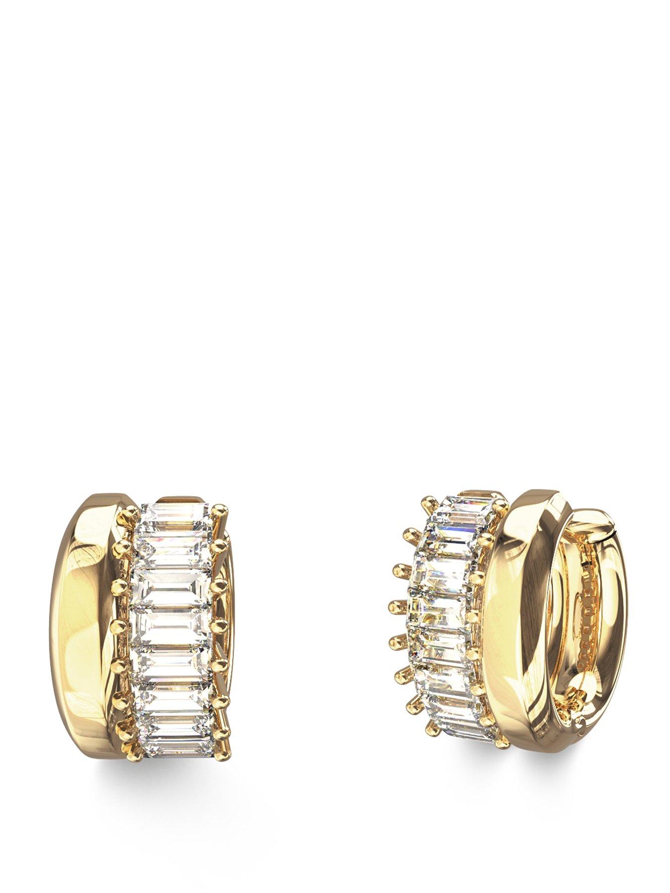 Guess Jewellery Gold Guess Les Baguettes Tone Hoop Earrings 1.2Cm - Image 3