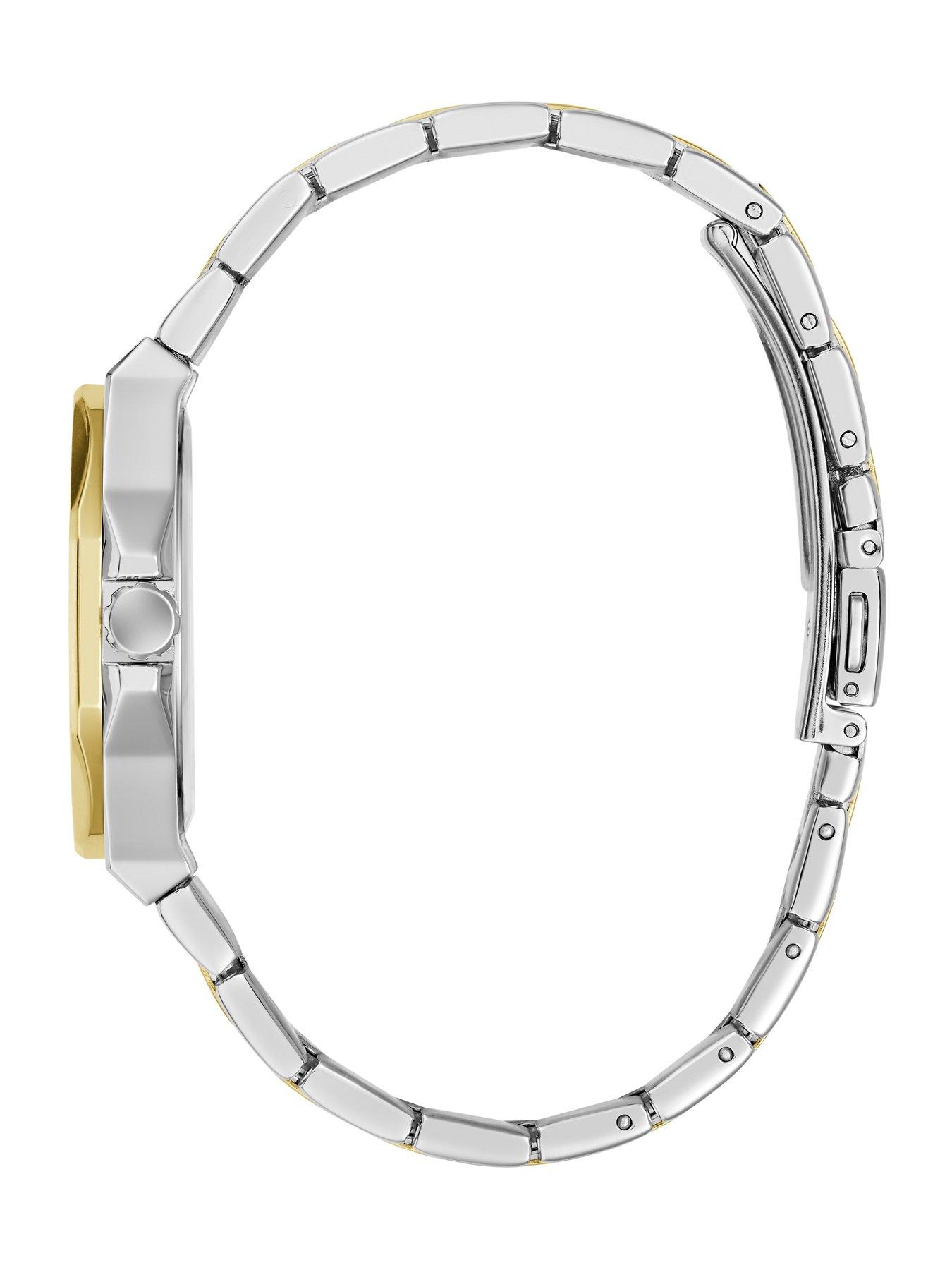 Image 3 of 6 of Guess GUESS Ladies stone set two tone watch with silver tone dial and two tone bracelet