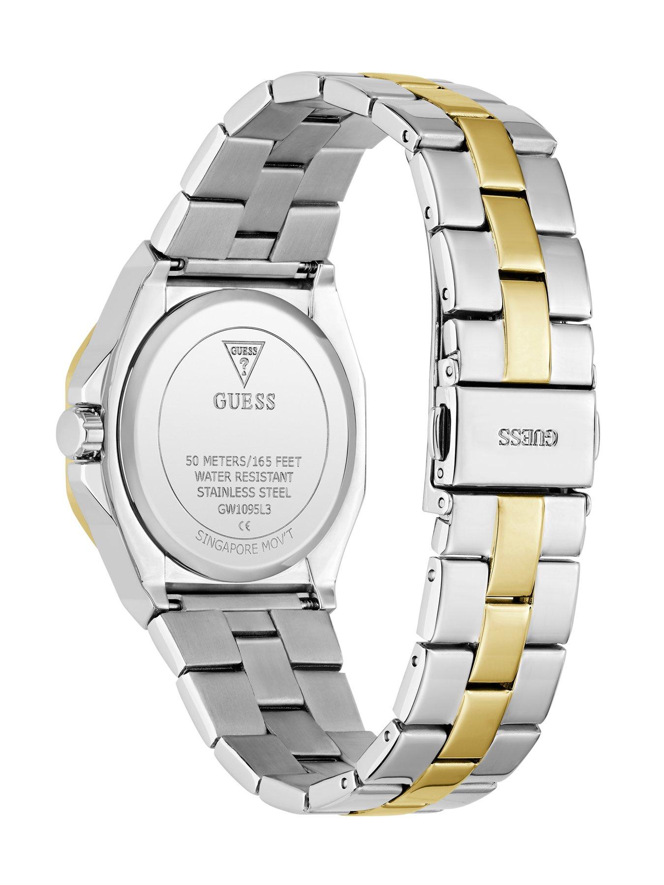 Image 4 of 6 of Guess GUESS Ladies stone set two tone watch with silver tone dial and two tone bracelet