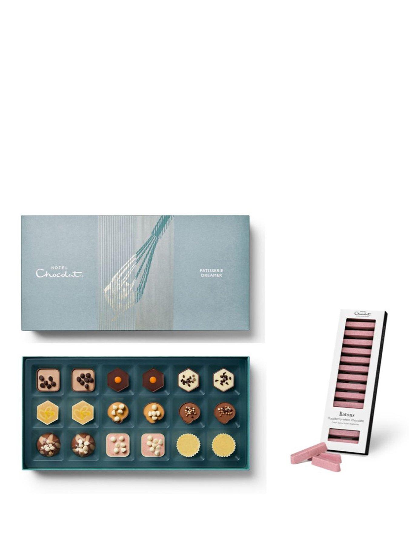 Image 1 of 5 of Hotel Chocolat Patisserie Dreamer 18 pack and Raspberry & White Chocolate Batons