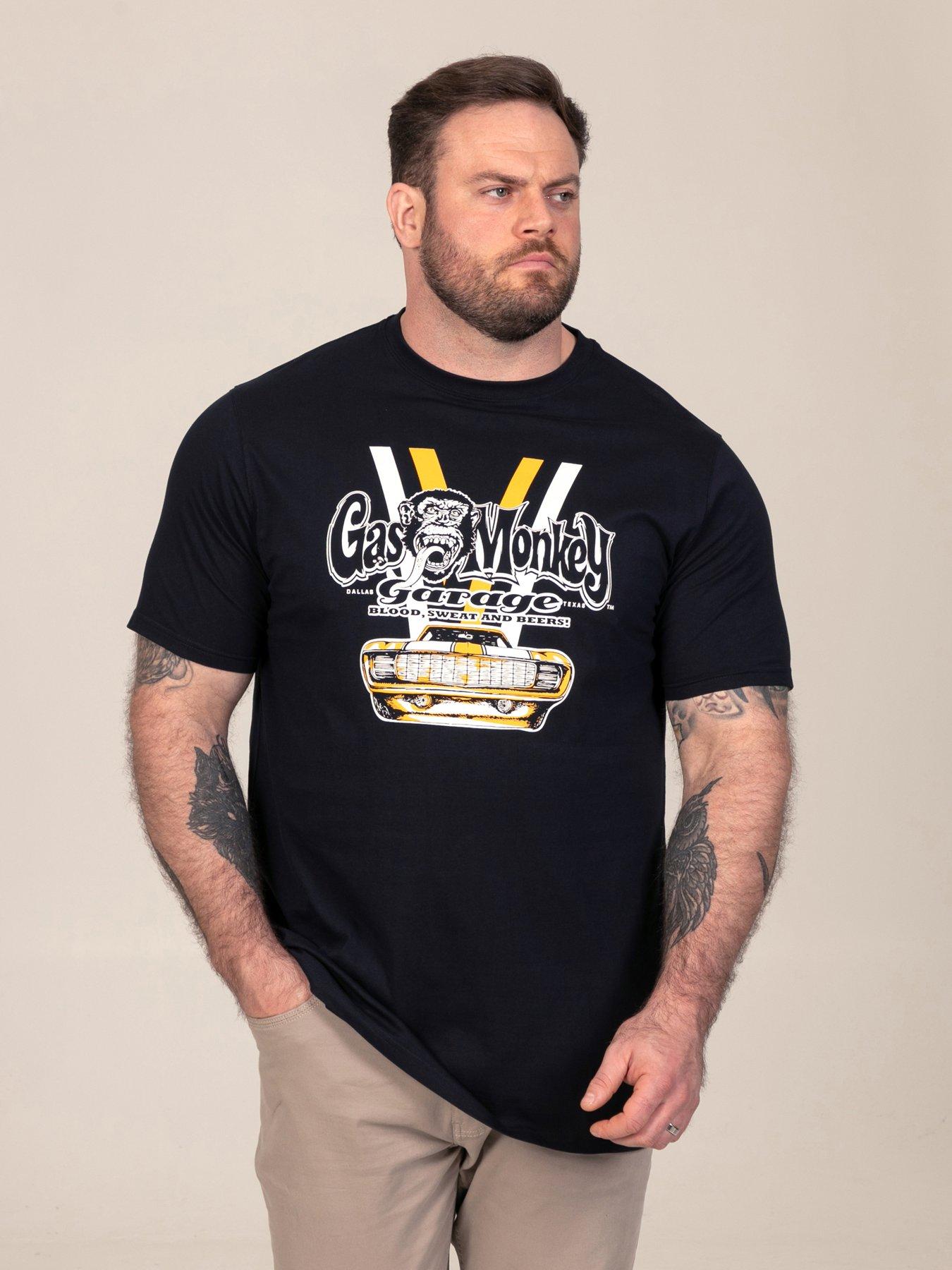 Image 1 of 7 of D555 Mens Official Gas Monkey Graphic Car Print T-Shirt - Navy