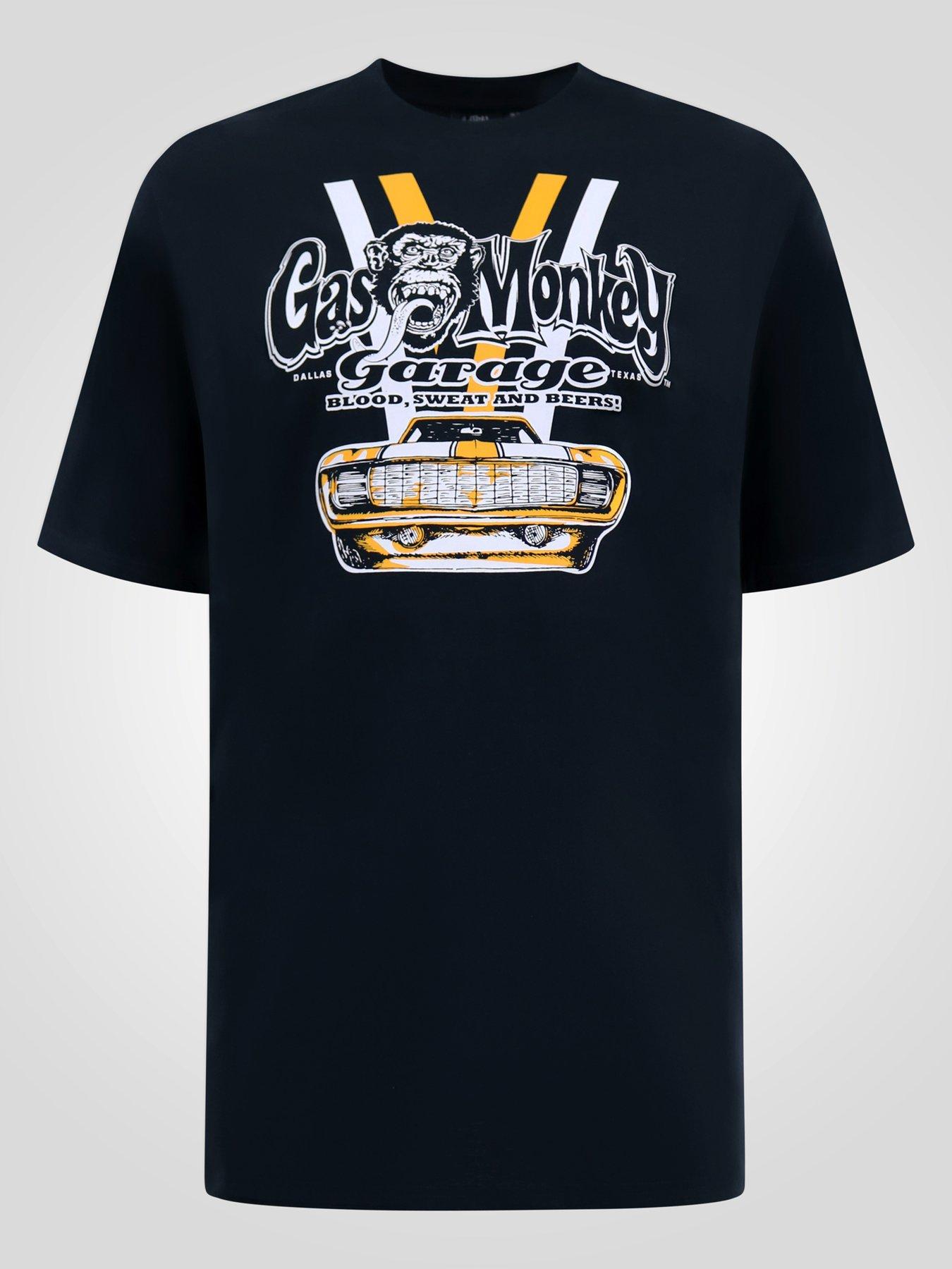 Image 7 of 7 of D555 Mens Official Gas Monkey Graphic Car Print T-Shirt - Navy