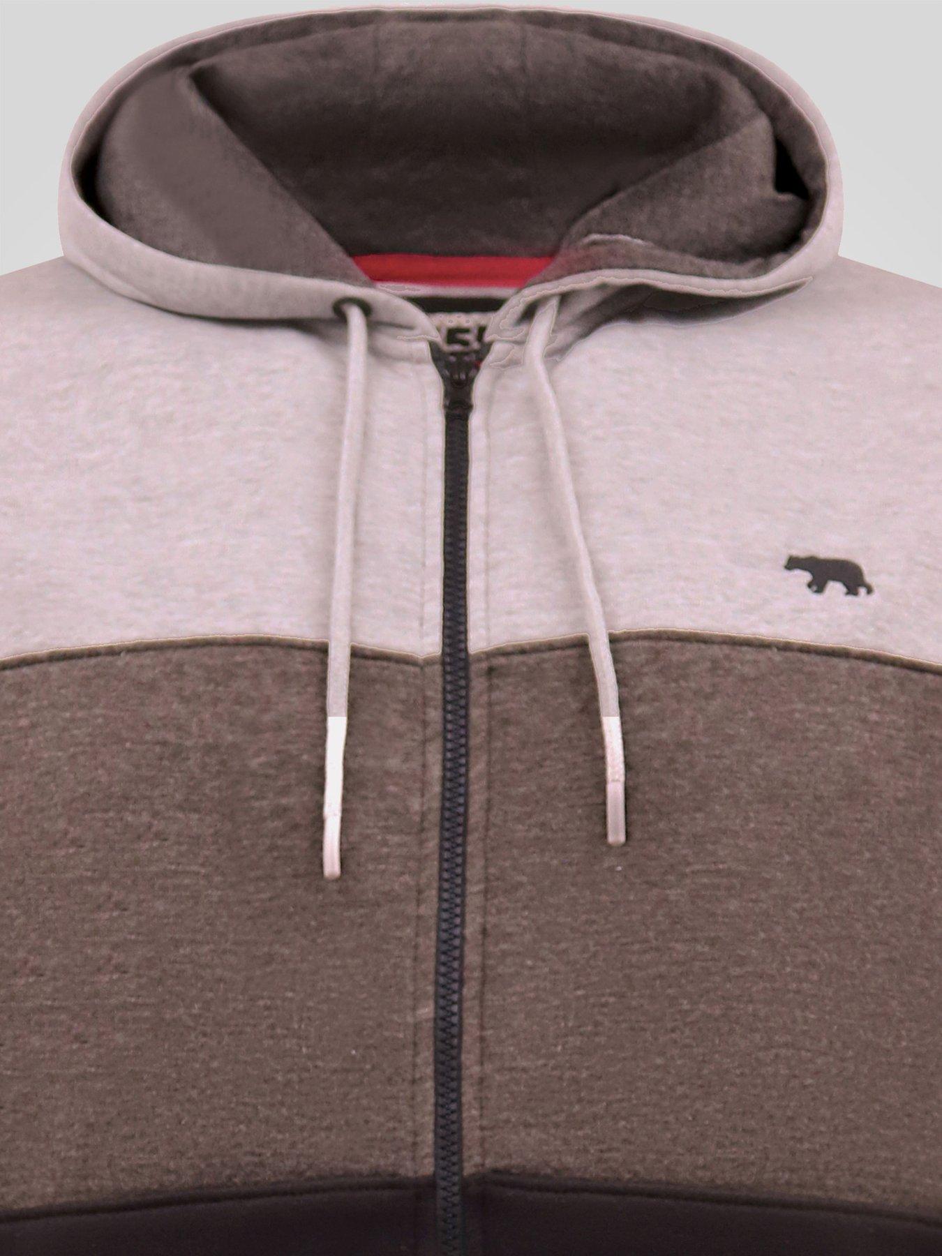Image 6 of 7 of D555 D555 Zip Through Hoody With Cut & Sew Panels And Kangaroo Pocket