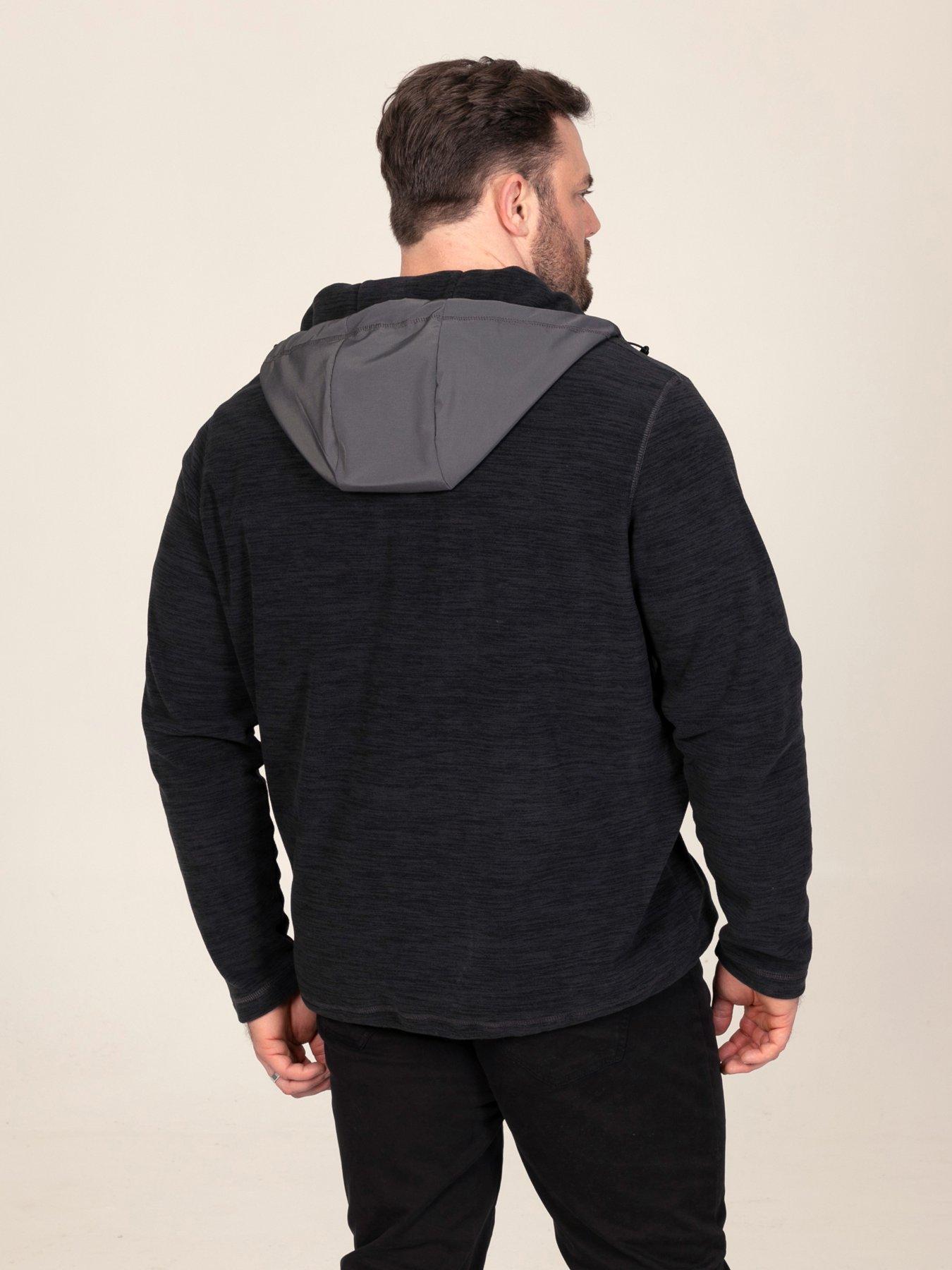 Image 2 of 7 of D555 Mens Micro Fleece Zip Through Hoodie - Black