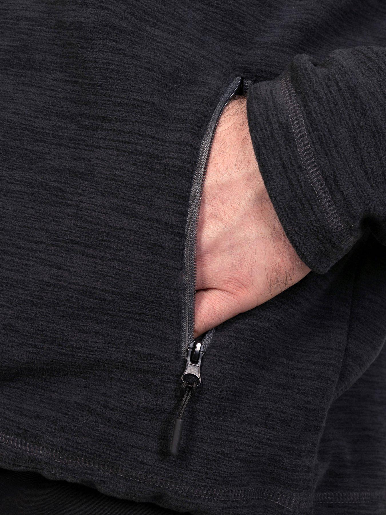 Image 4 of 7 of D555 Mens Micro Fleece Zip Through Hoodie - Black