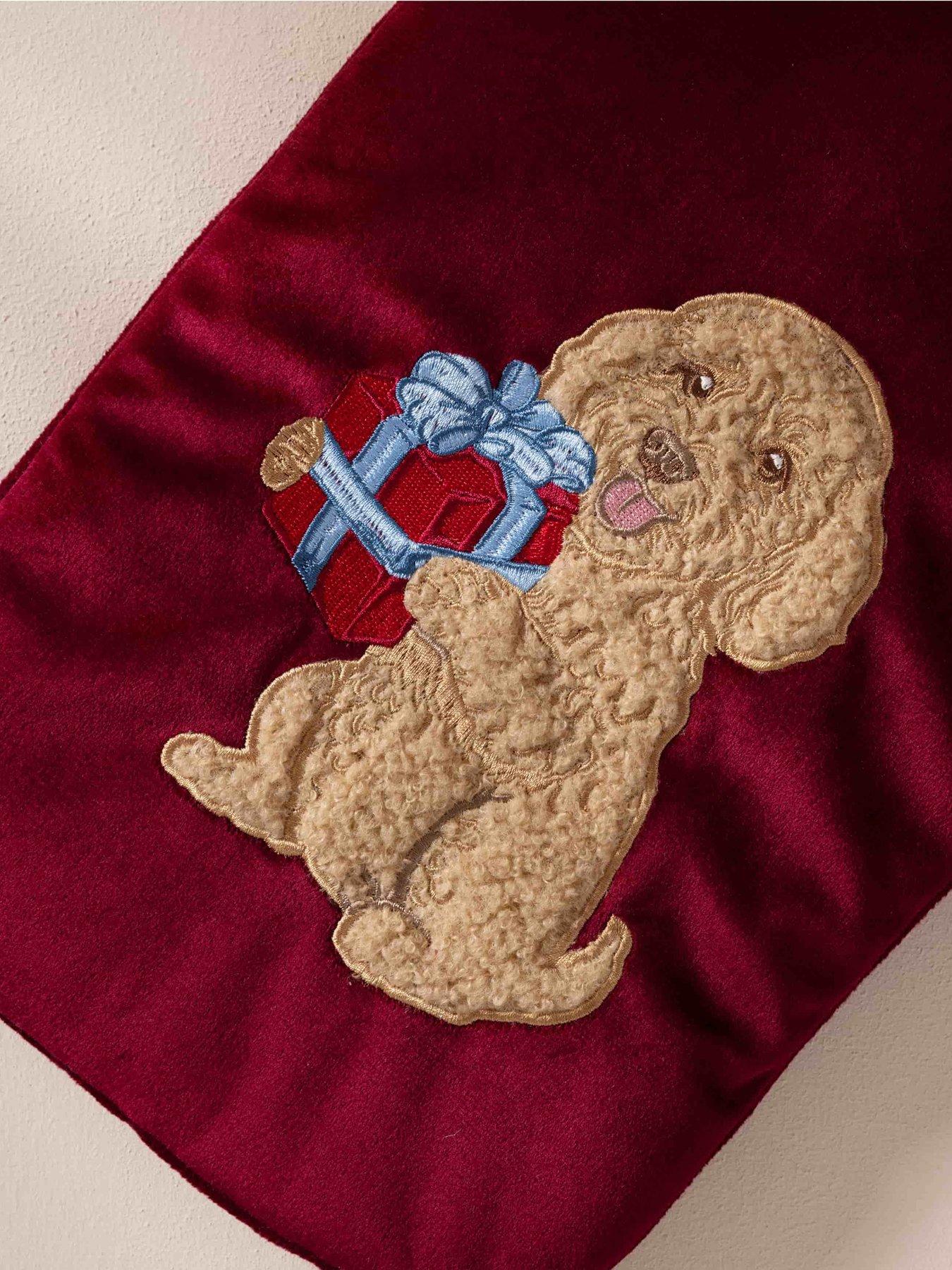 Image 4 of 4 of CHELSEA PEERS Womens Velvet Embroidered Hot Water Bottle - Red