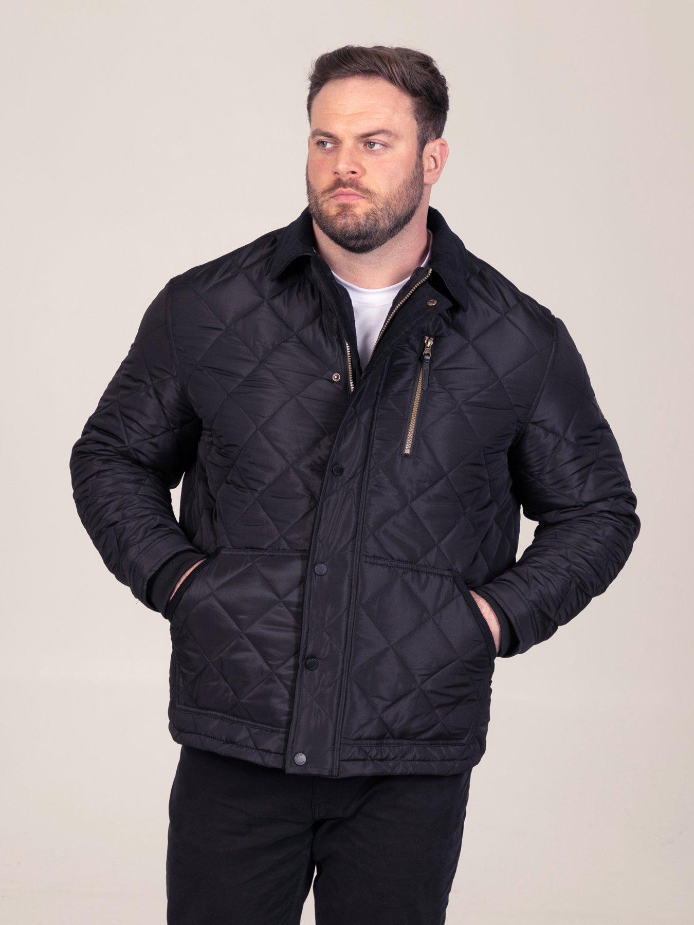 Image 1 of 7 of D555 Quilted Jacket With Corduroy Collar
