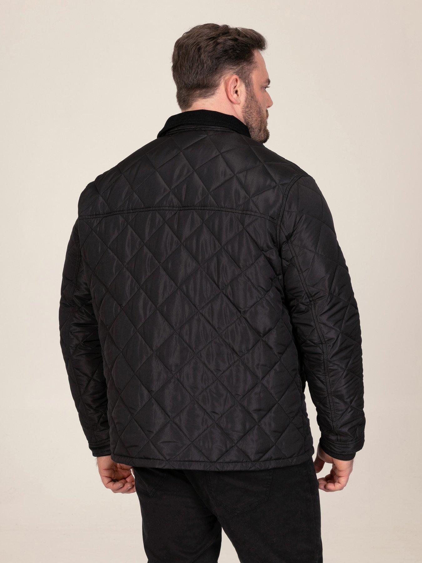 Image 2 of 7 of D555 Quilted Jacket With Corduroy Collar