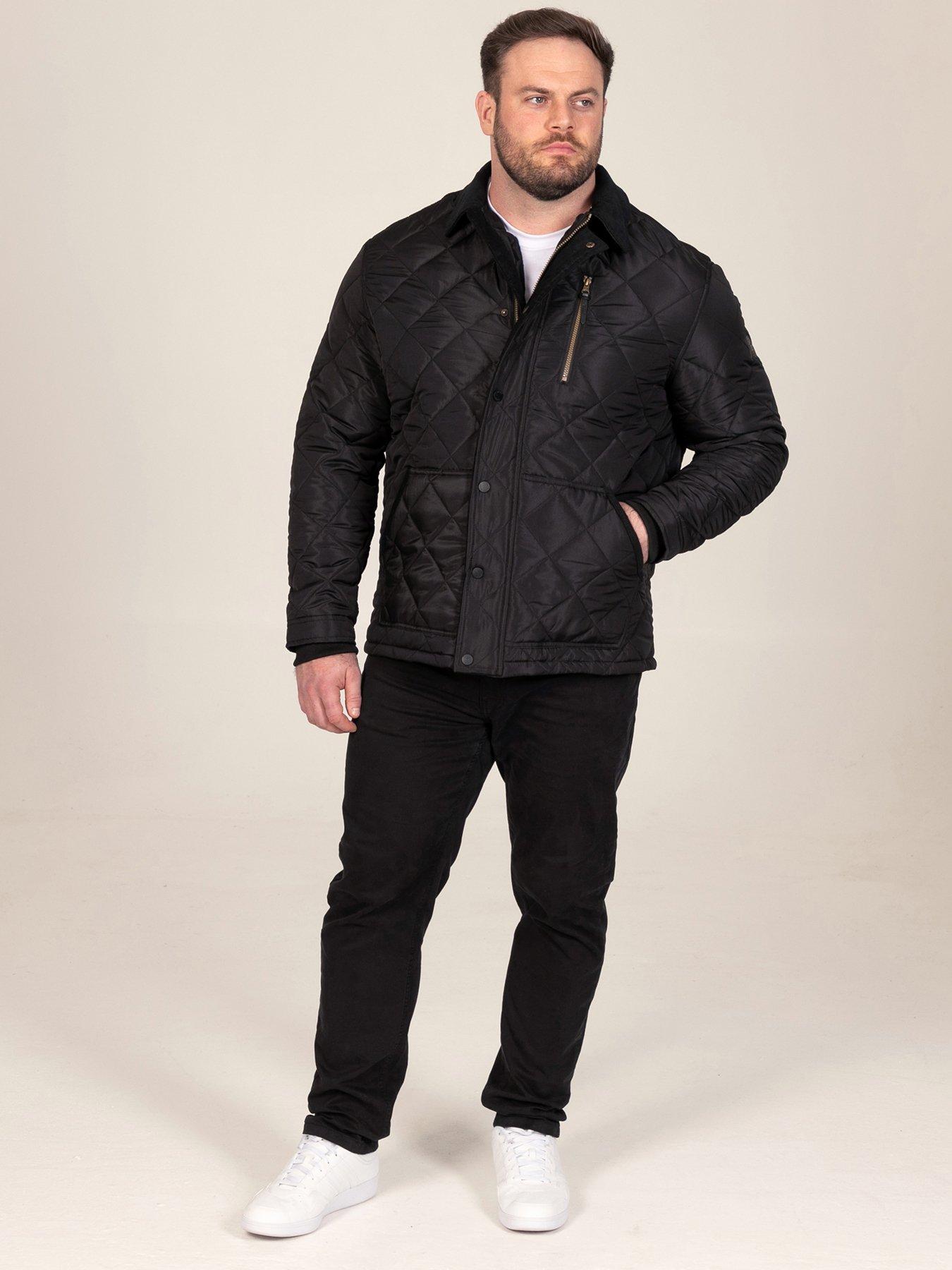 Image 3 of 7 of D555 Quilted Jacket With Corduroy Collar