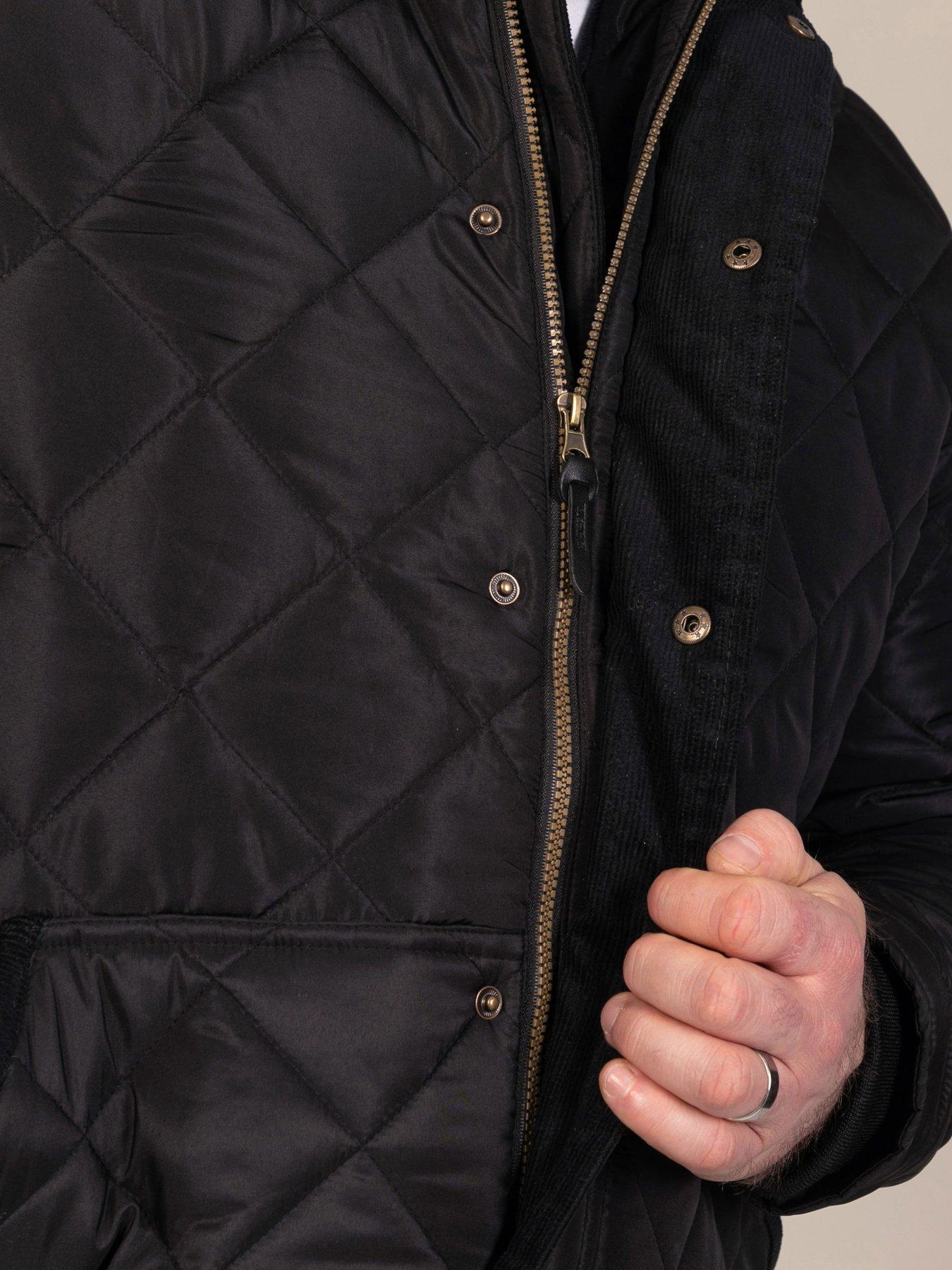Image 4 of 7 of D555 Quilted Jacket With Corduroy Collar
