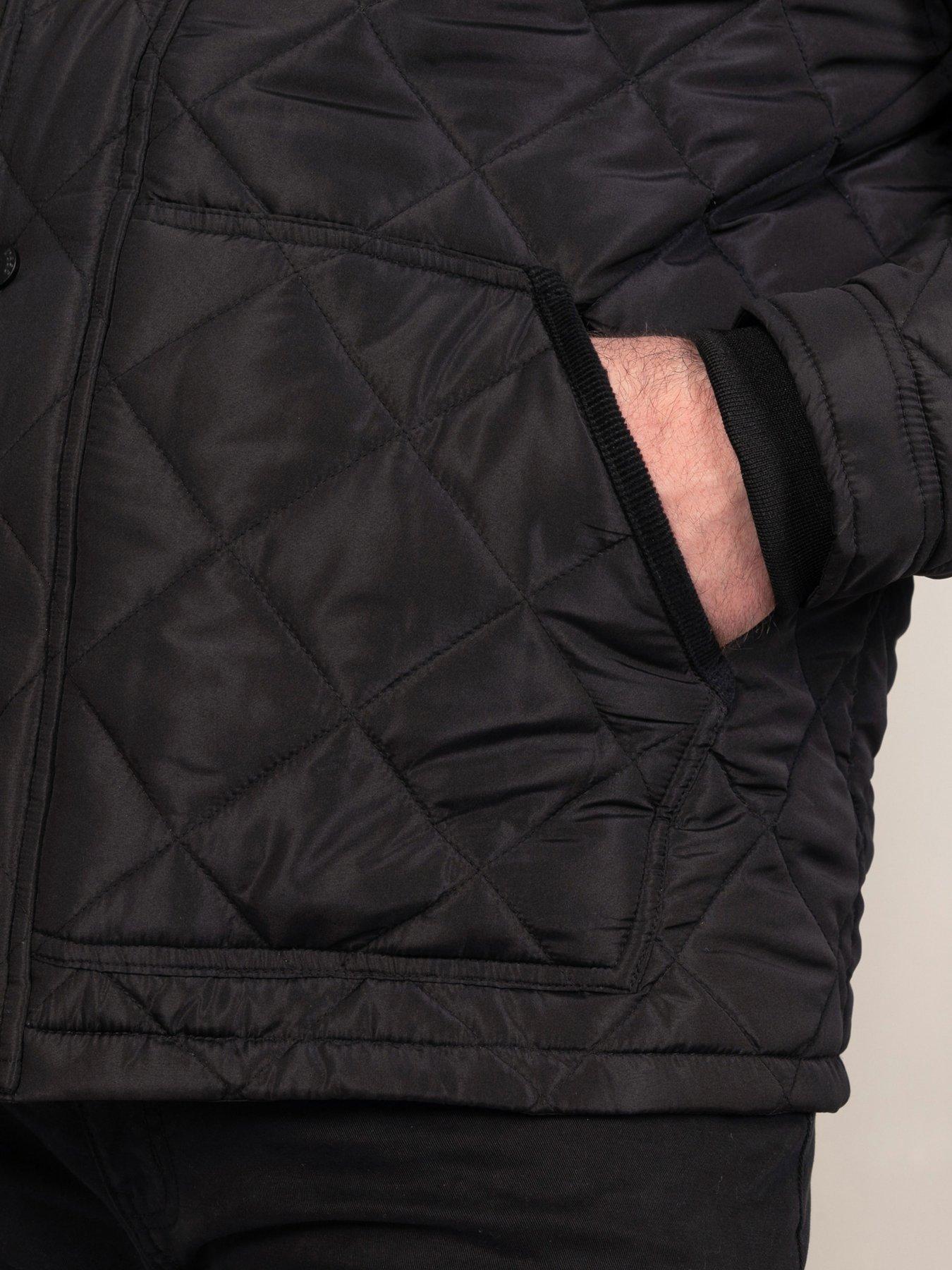 Image 6 of 7 of D555 Quilted Jacket With Corduroy Collar
