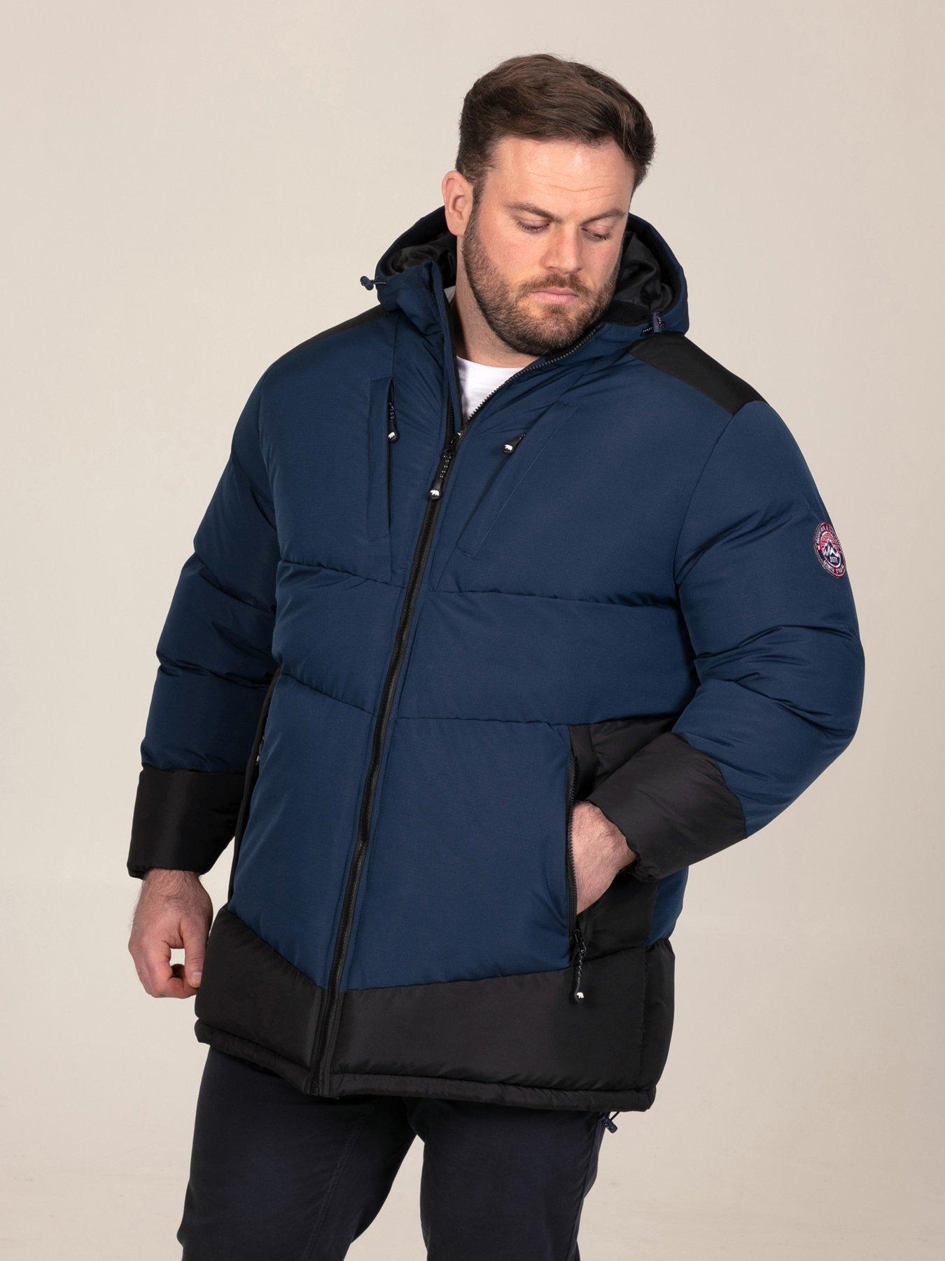Image 1 of 7 of D555 Ripstop Quilted Padded Jacket With Hood With Black Panels