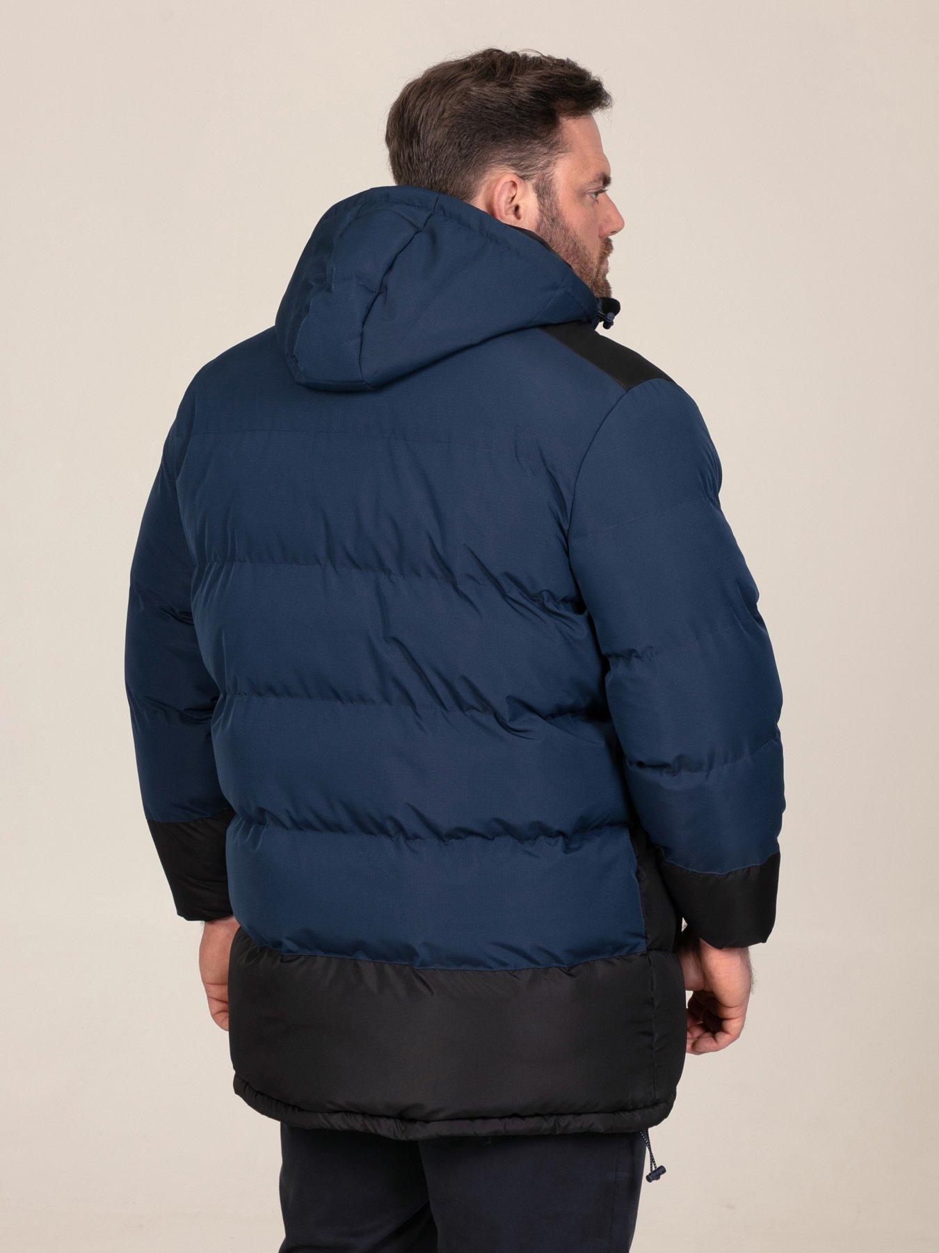 Image 2 of 7 of D555 Ripstop Quilted Padded Jacket With Hood With Black Panels