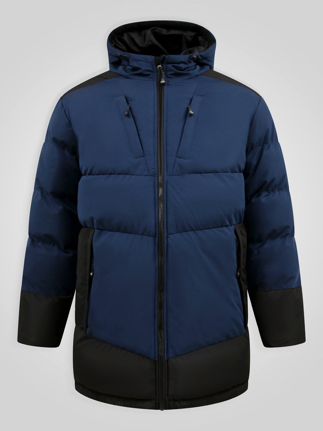 Image 7 of 7 of D555 Ripstop Quilted Padded Jacket With Hood With Black Panels
