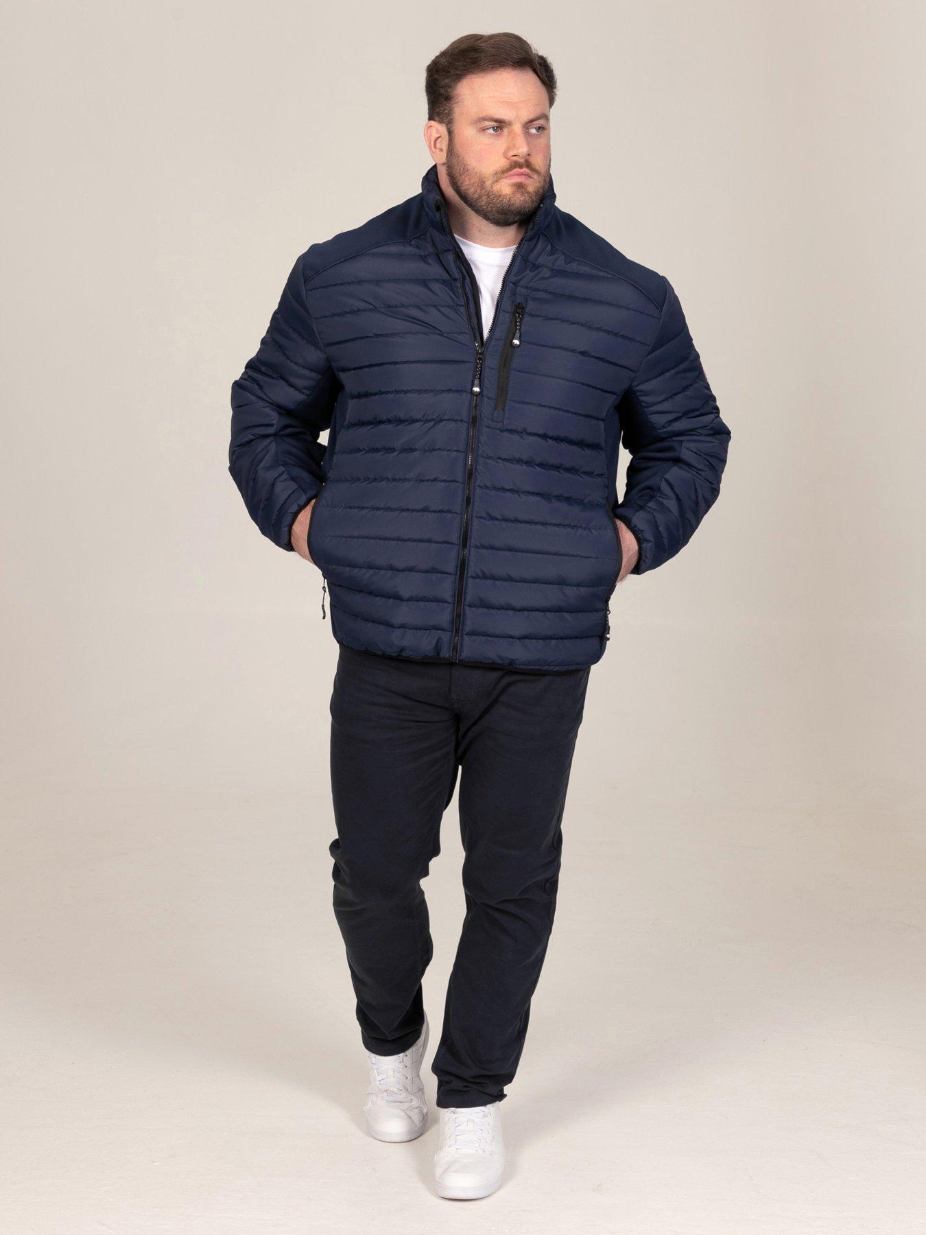 Image 3 of 7 of D555 Lightweight Padded Jacket With Bonded Fleece Panels