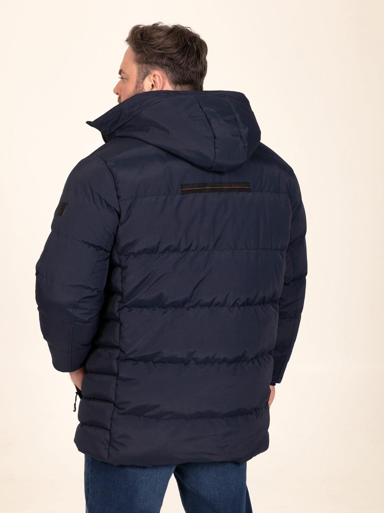Image 2 of 7 of D555 Mens Quilted Padded Hooded Jacket - Navy