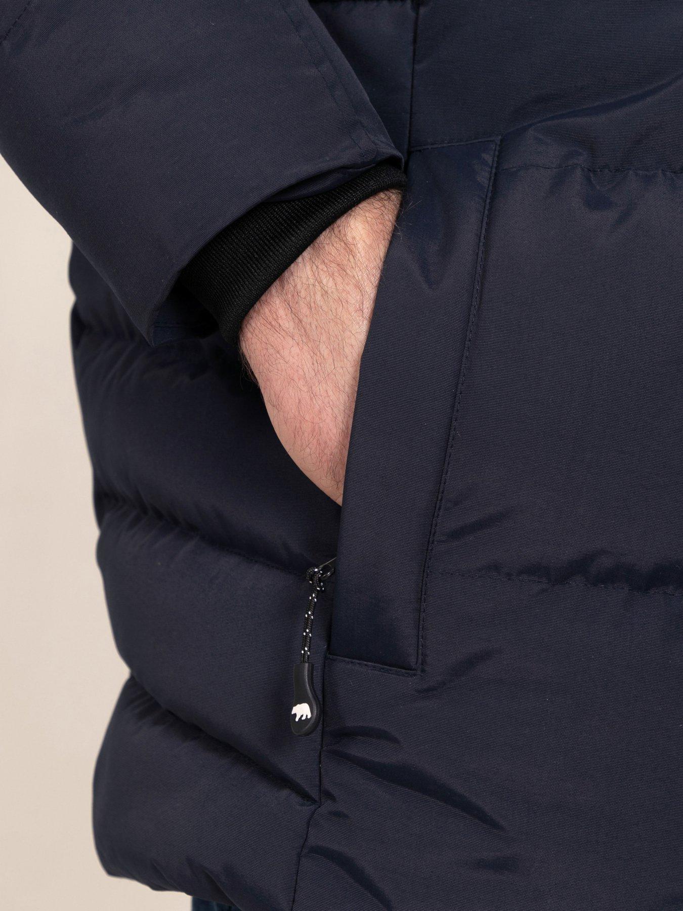 Image 6 of 7 of D555 Mens Quilted Padded Hooded Jacket - Navy