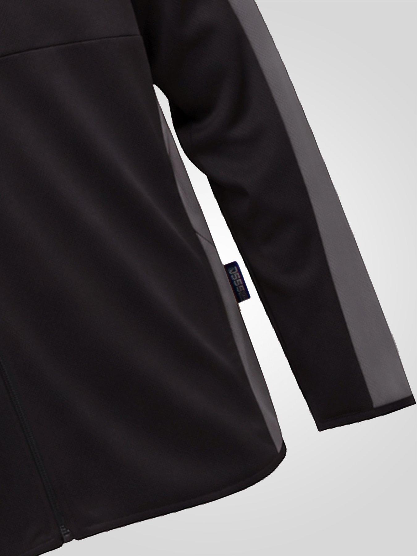 Image 6 of 7 of D555 Mens Big &amp; Tall Dry Wear Tricot Zip Through Hoodie - Black