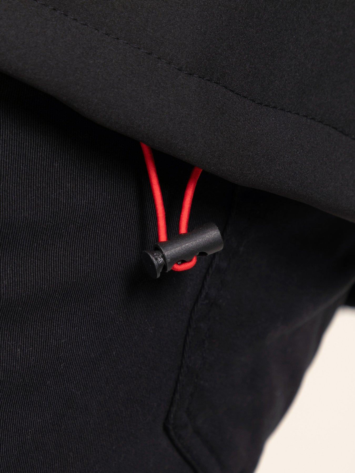 Image 6 of 7 of D555 Mens Big &amp; Tall Hooded Padded Fleece Panel Jacket - Black