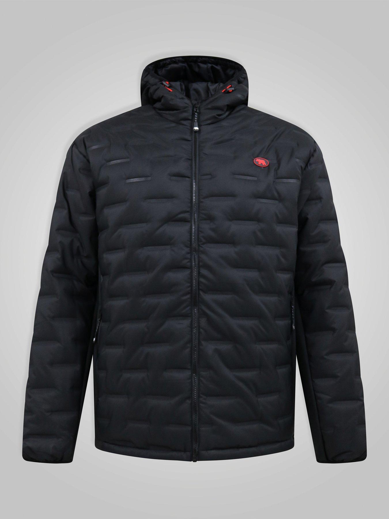 Image 7 of 7 of D555 Mens Big &amp; Tall Hooded Padded Fleece Panel Jacket - Black
