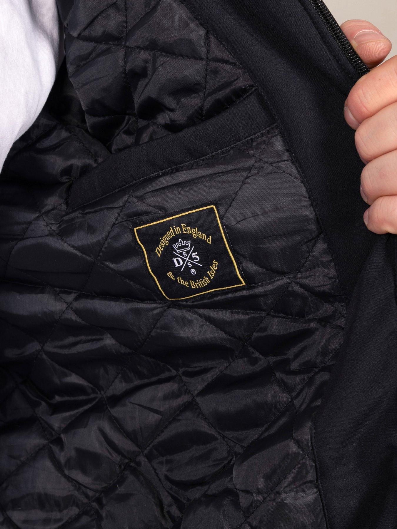 Image 6 of 7 of D555 Mens Detachable Hood Padded Quilted Lining Softshell Jacket - Black