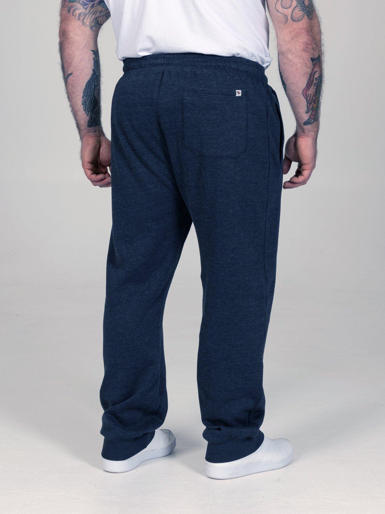Image 2 of 7 of D555 Mens Fine Stripe Zipped Pockets Ribbed Cuffs Joggers - Navy