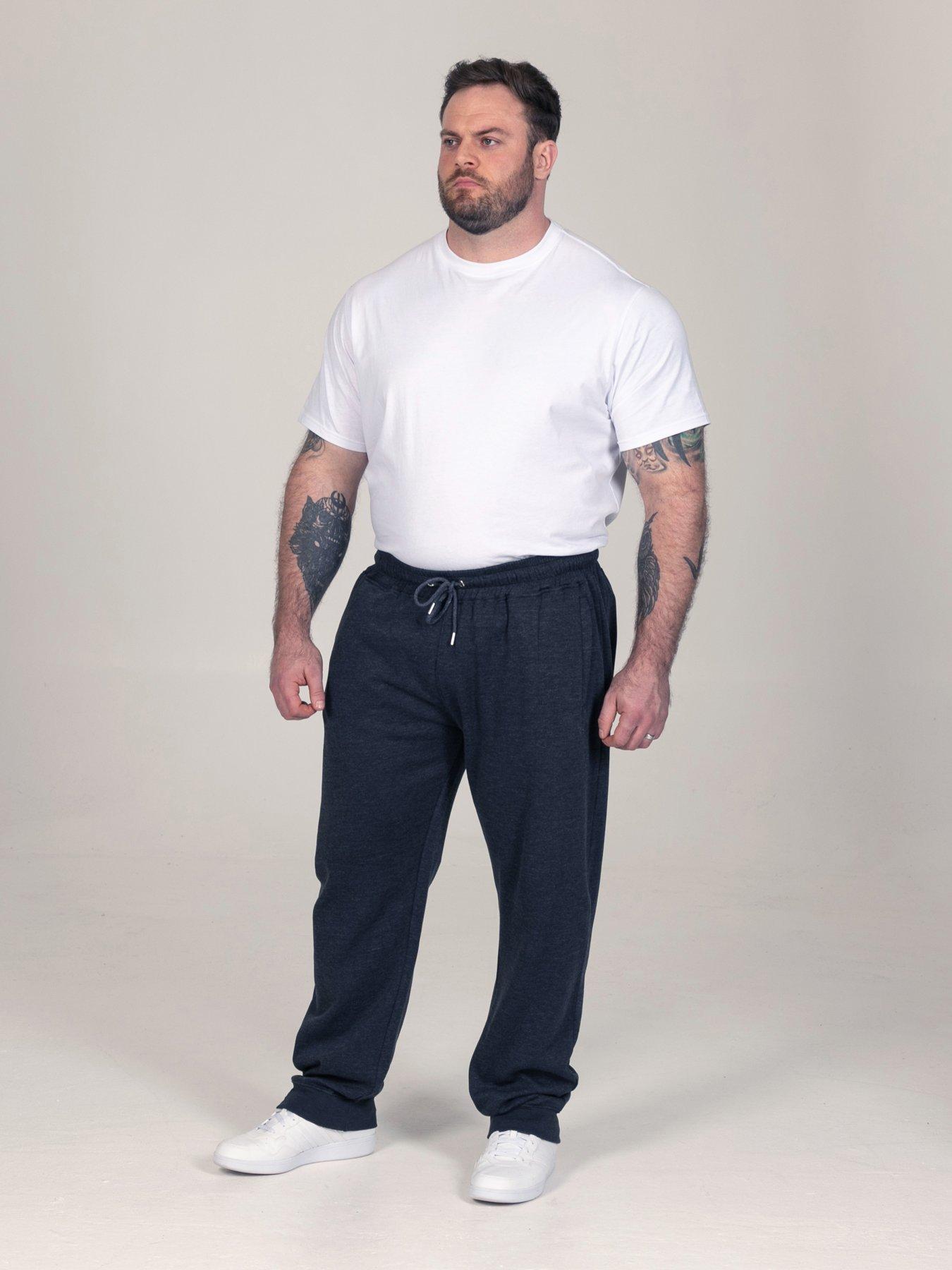 Image 3 of 7 of D555 Mens Fine Stripe Zipped Pockets Ribbed Cuffs Joggers - Navy