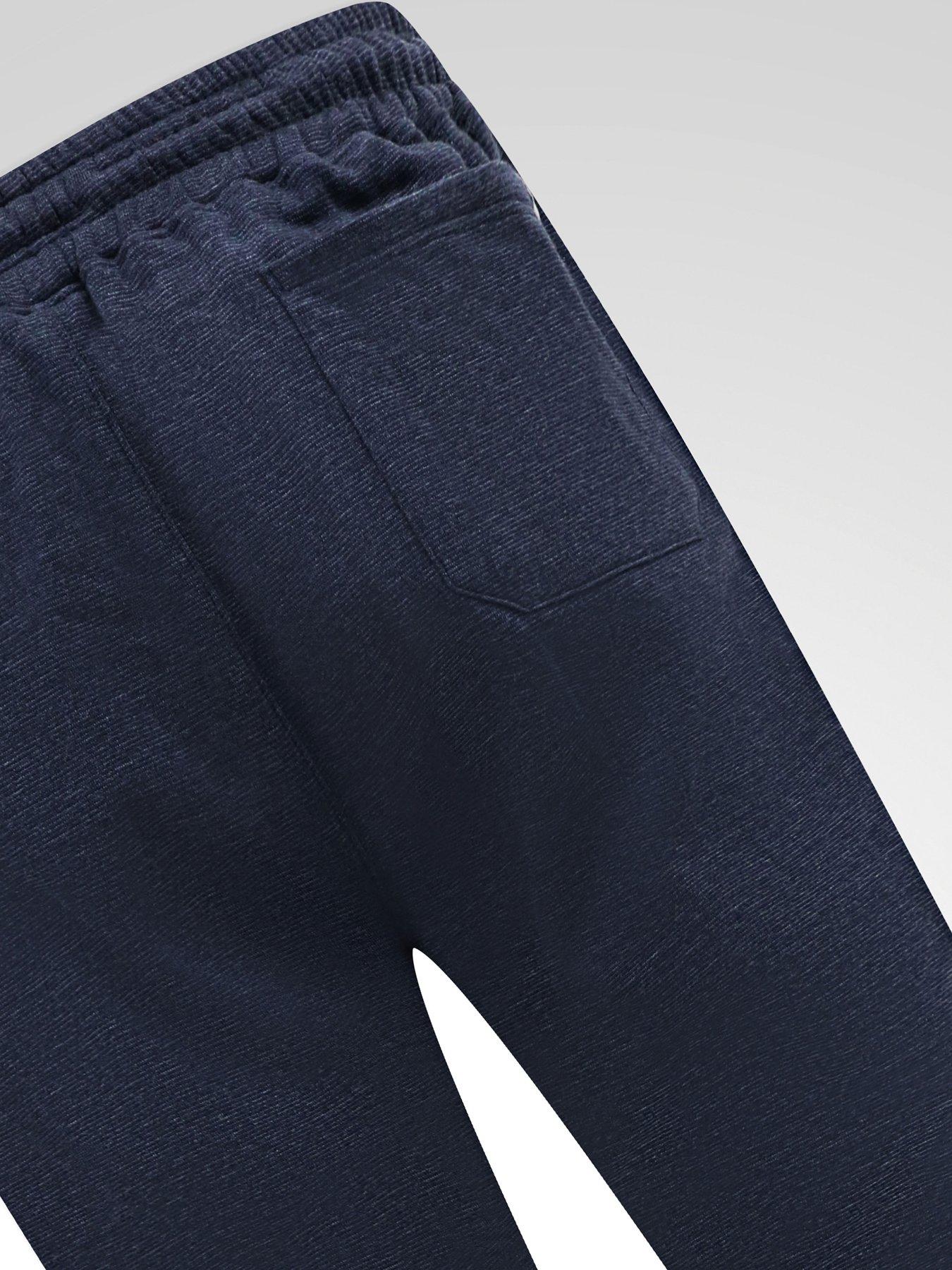 Image 6 of 7 of D555 Mens Fine Stripe Zipped Pockets Ribbed Cuffs Joggers - Navy