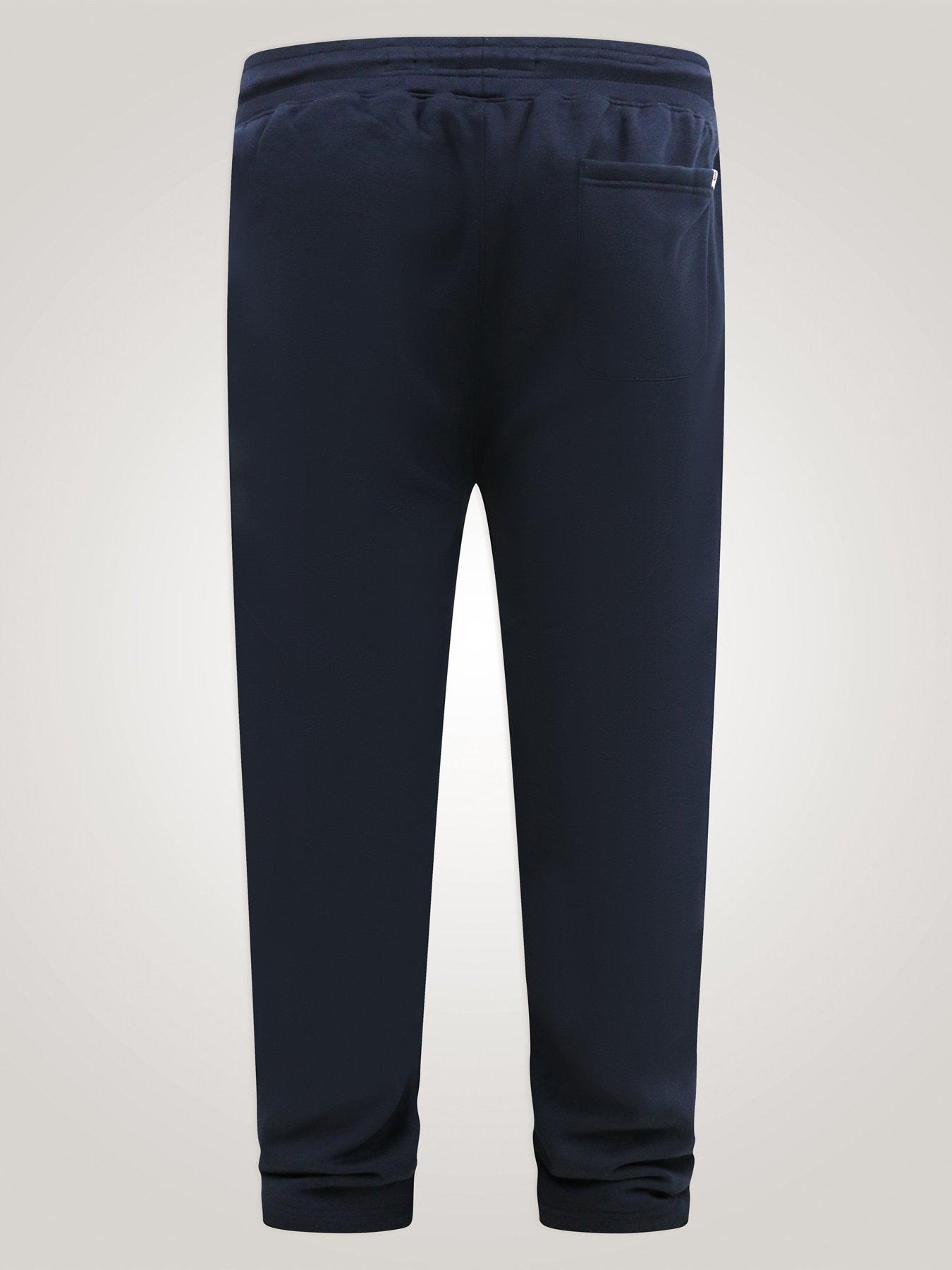Image 6 of 7 of D555 Mens Big &amp; Tall Open Hem Drawstring Joggers with Explorer Print - Navy