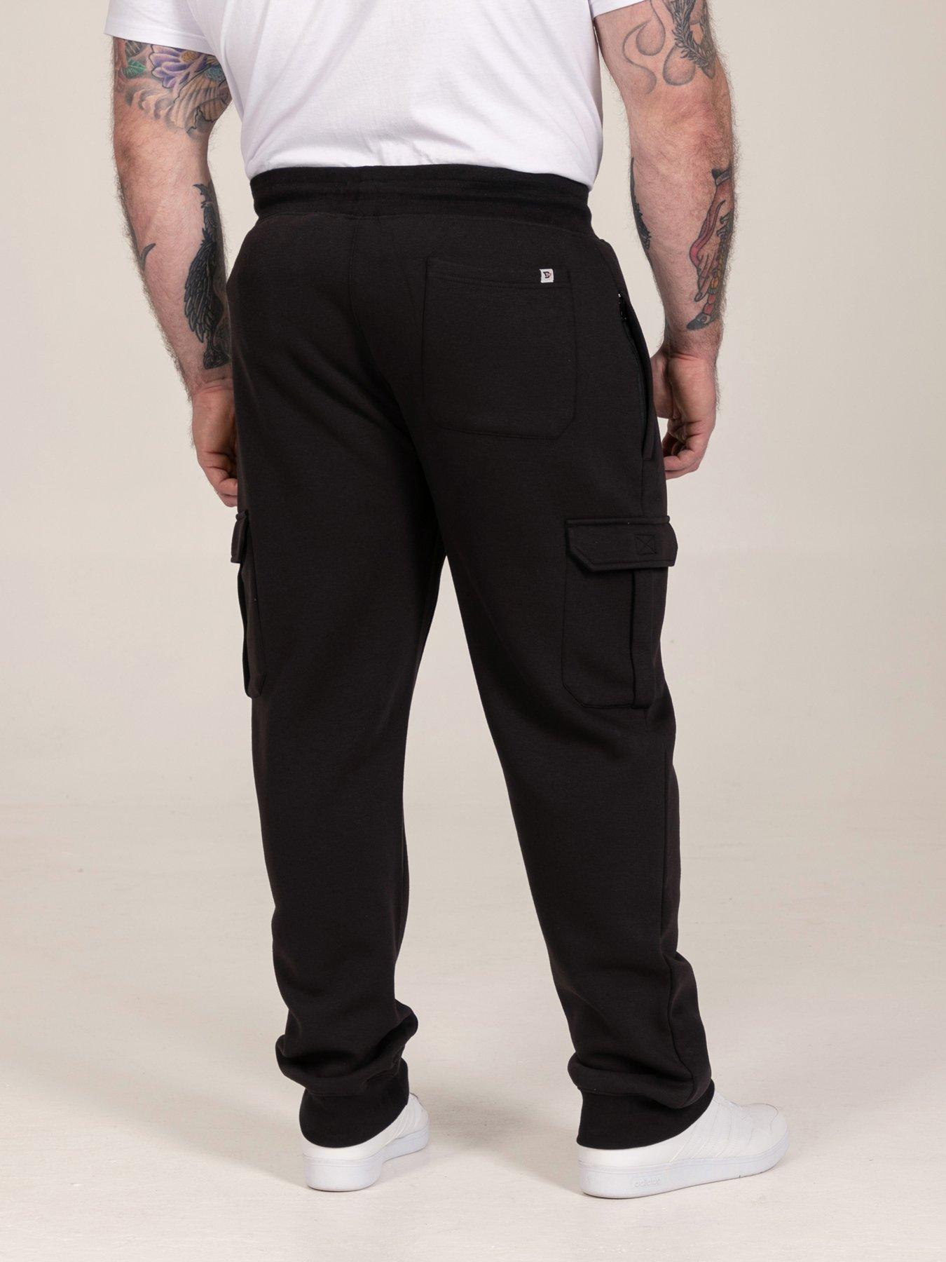Image 2 of 7 of D555 Mens Cargo Pocket Bear Embroidery Joggers - Black