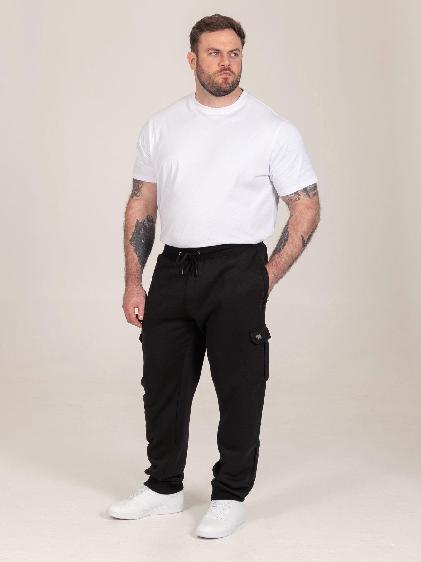 Image 3 of 7 of D555 Mens Cargo Pocket Bear Embroidery Joggers - Black