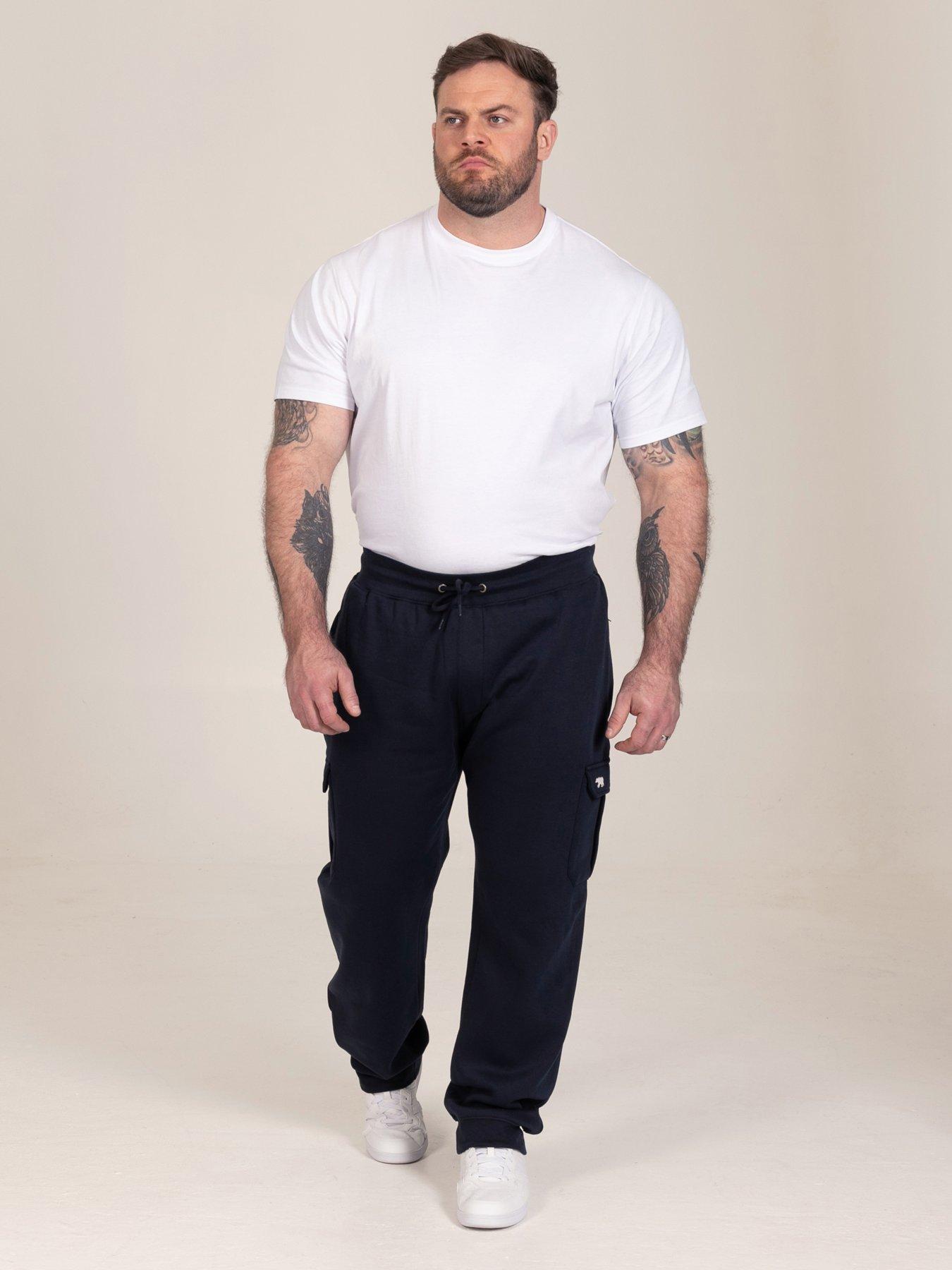 Image 3 of 7 of D555 Mens Cargo Bear Embroidery Joggers - Navy