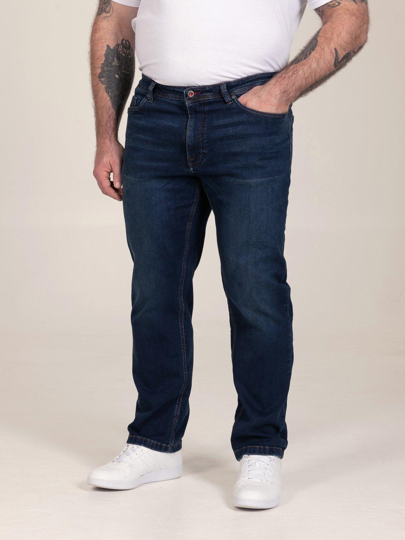 Image 1 of 7 of D555 Straight Fit Ultra Flex Stretch Blue Stonewash Denim Jean
