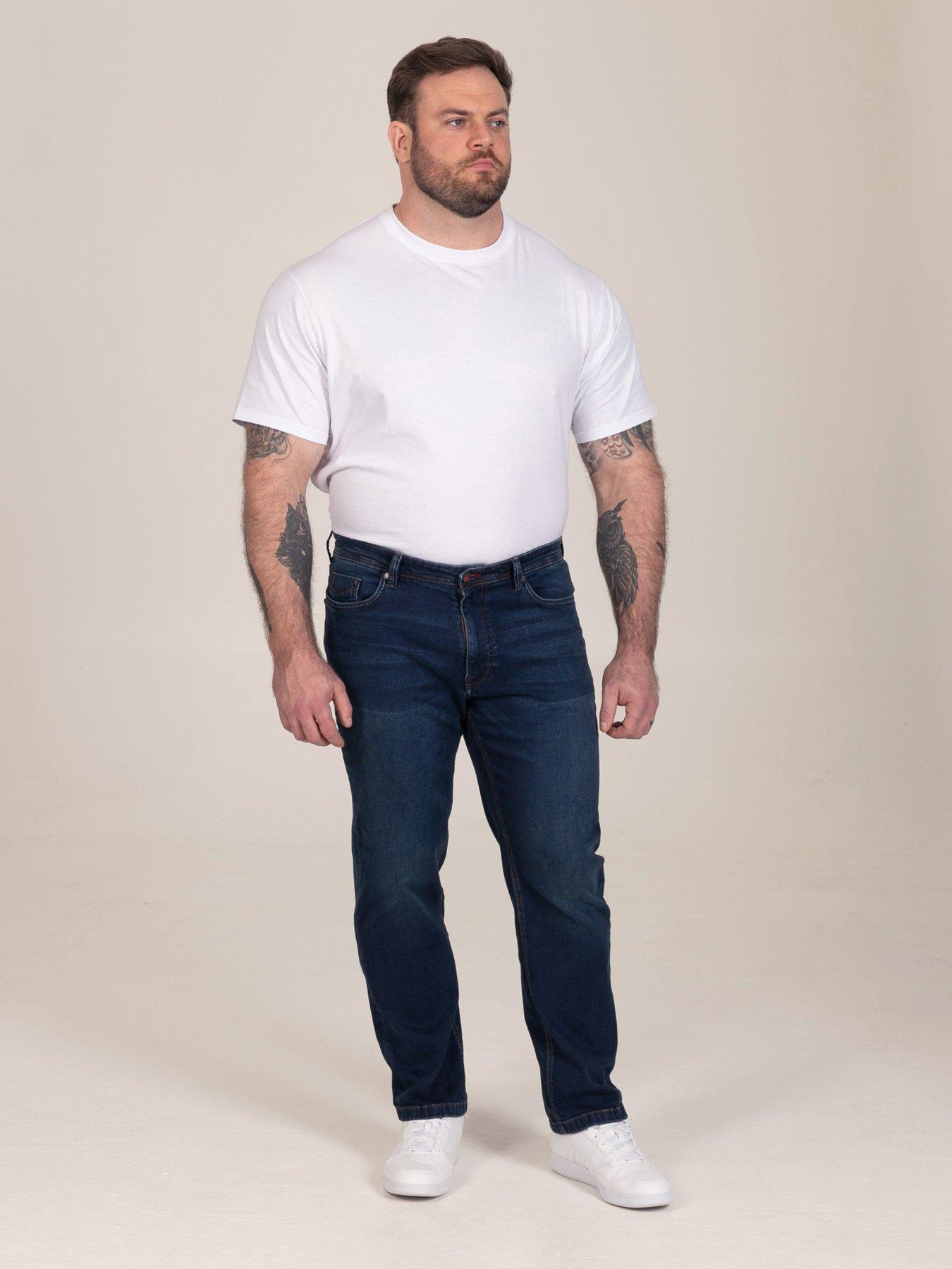 Image 3 of 7 of D555 Straight Fit Ultra Flex Stretch Blue Stonewash Denim Jean