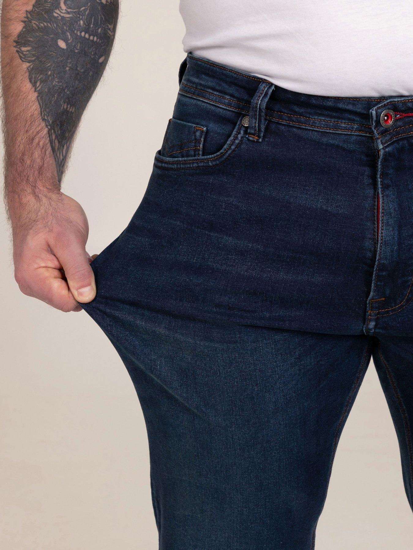Image 4 of 7 of D555 Straight Fit Ultra Flex Stretch Blue Stonewash Denim Jean