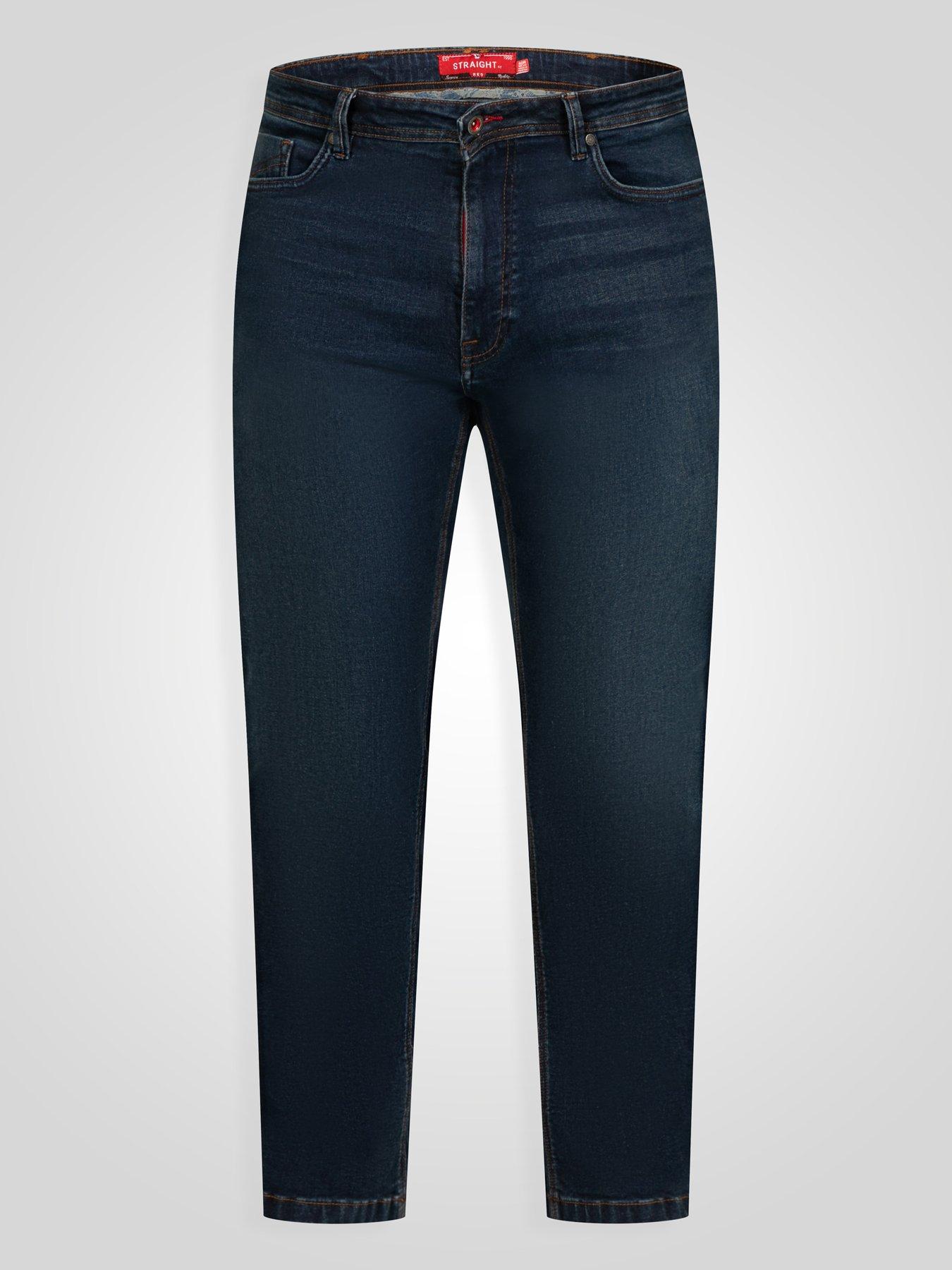 Image 6 of 7 of D555 Straight Fit Ultra Flex Stretch Blue Stonewash Denim Jean