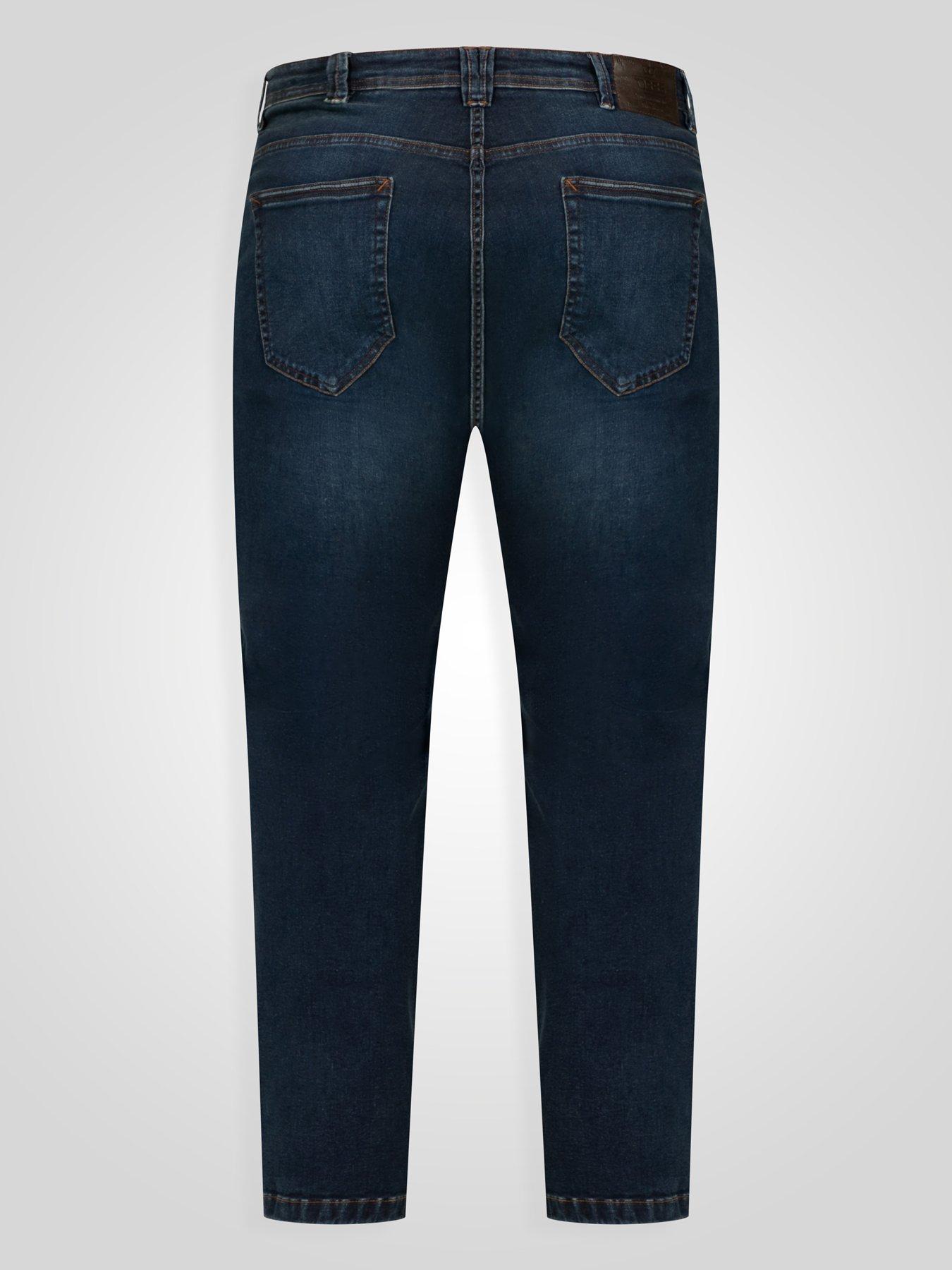 Image 7 of 7 of D555 Straight Fit Ultra Flex Stretch Blue Stonewash Denim Jean